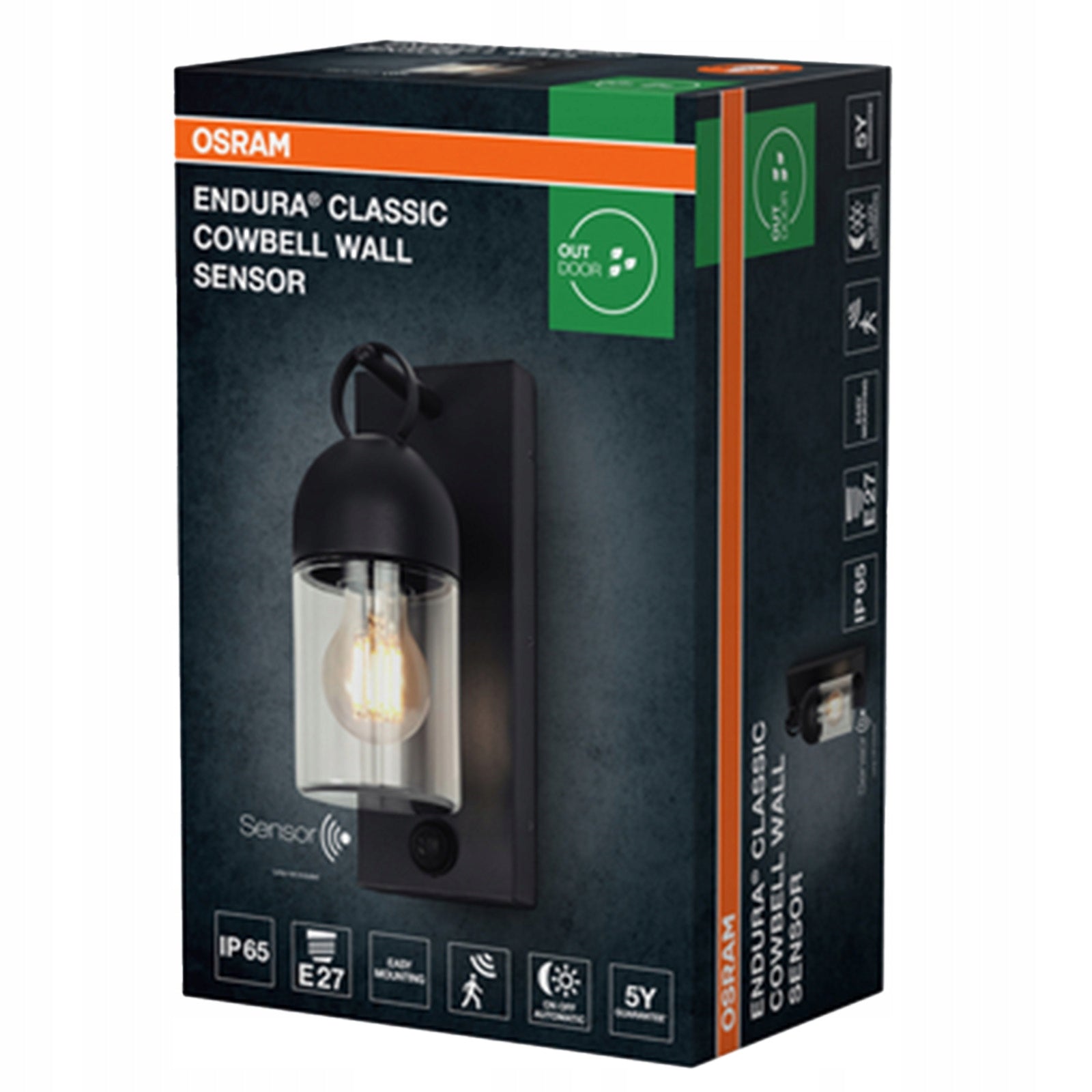 Garden Wall Lamp Facade Lamp Outdoor E27 Motion Sensor IP65 Osram Manufacturer code 4099854709760