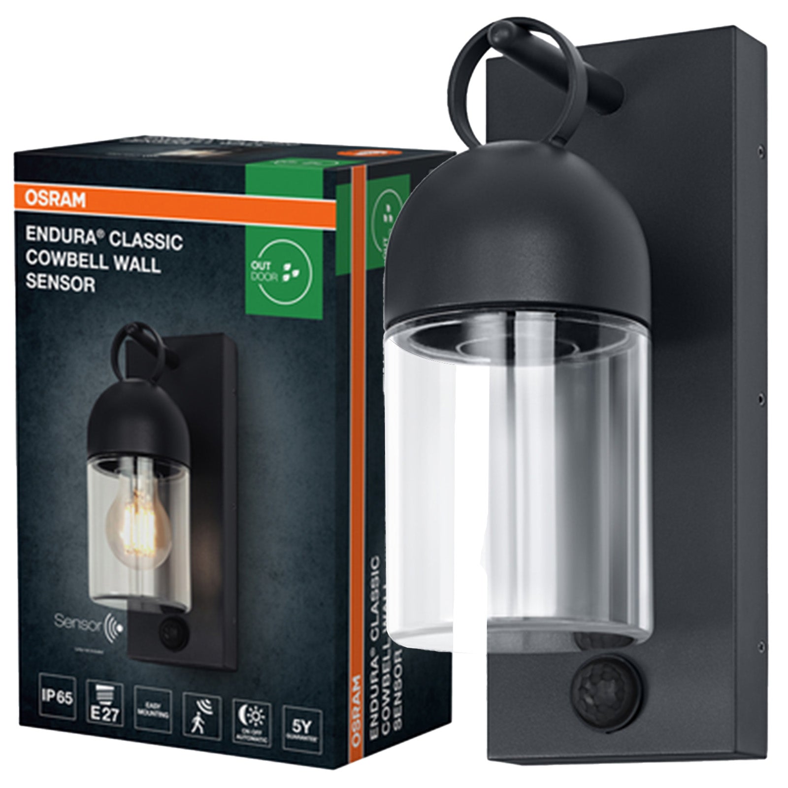 Garden Wall Lamp Facade Lamp Outdoor E27 Motion Sensor IP65 Osram