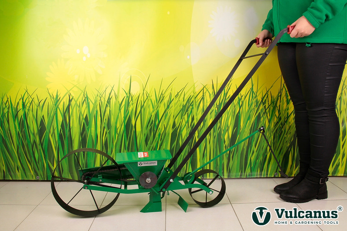 Garden Wheelbarrow Handheld Seed Drill Polish Seed Sowing Spreader Set Packaging status original
