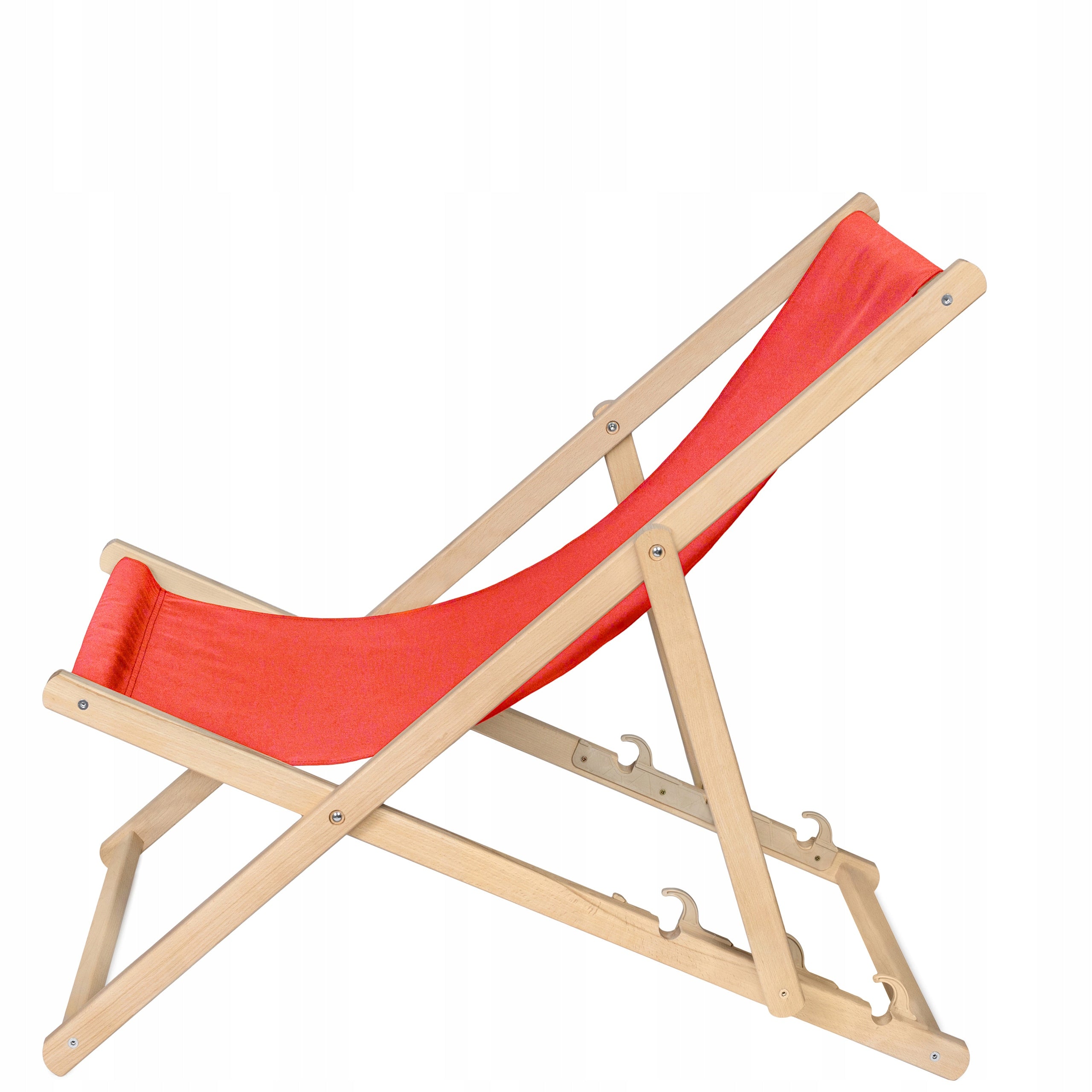 Garden Wooden Sun Lounger REINFORCED for Balcony Terrace COMFORTABLE [RED] Kind sunbed