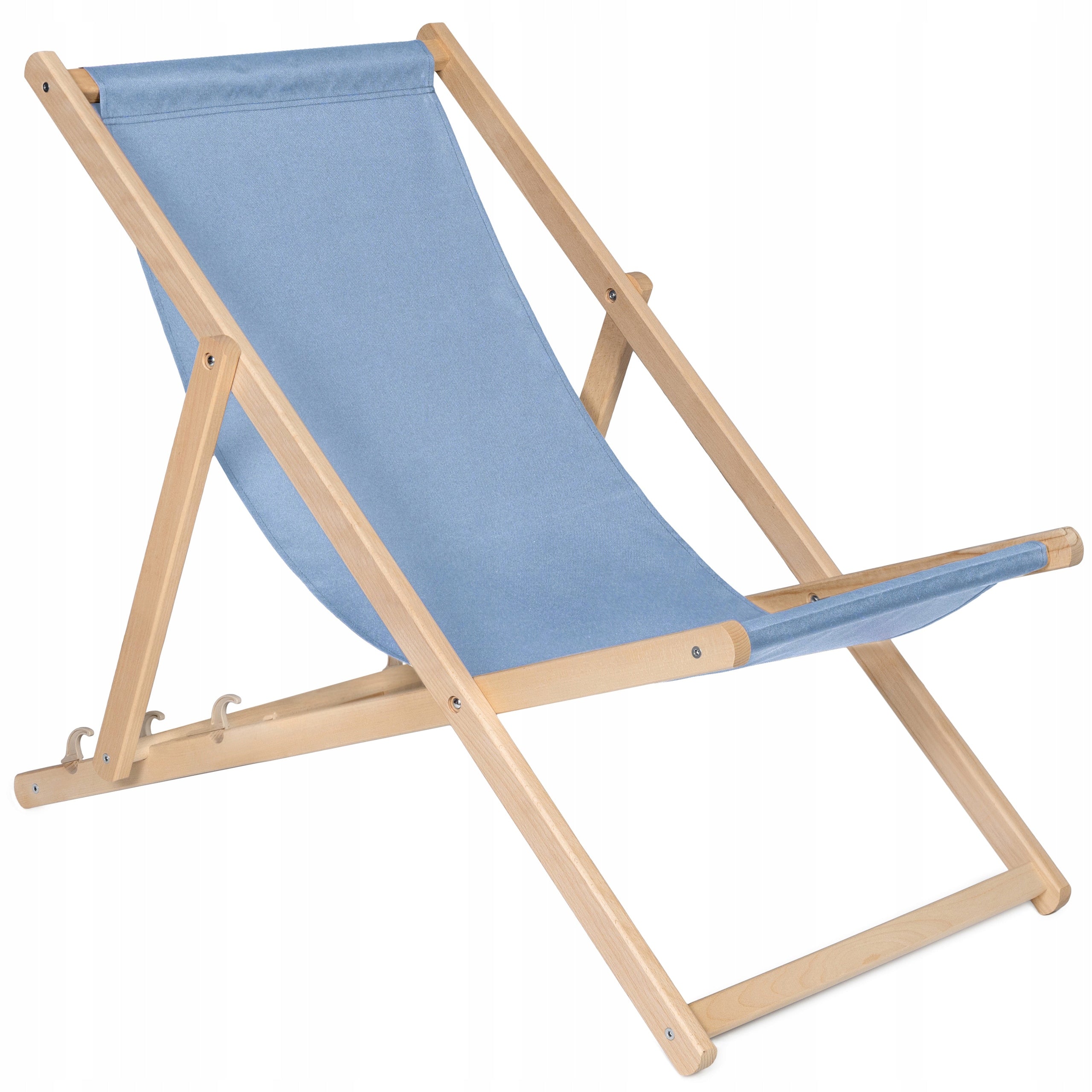 Garden Wooden Sun Lounger THICK SLATS for Balcony Garden FOLDING [GRAY]