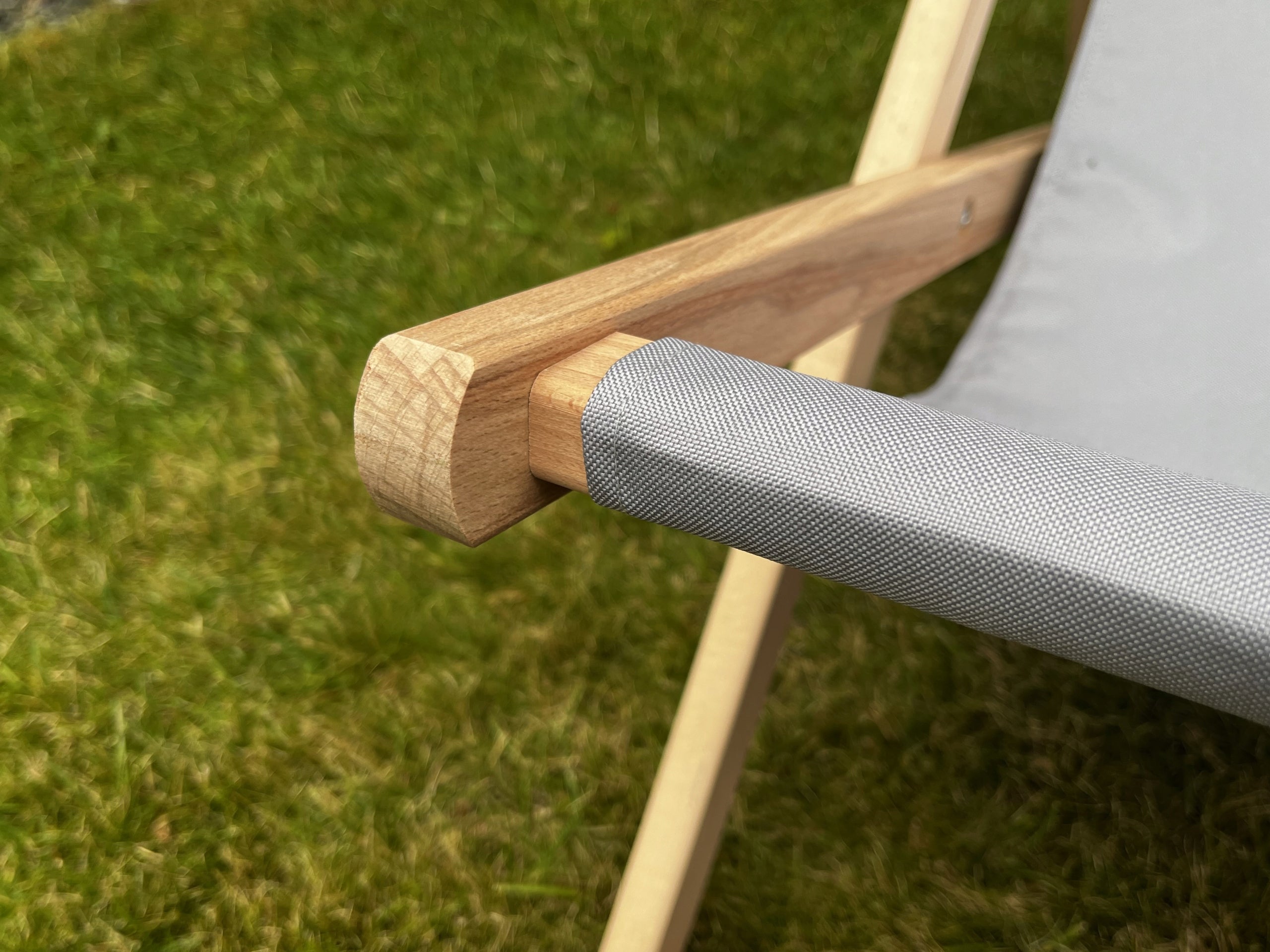 Garden Wooden Sun Lounger THICK SLATS for Balcony Terrace Garden FOLDING GREY Frame material wood