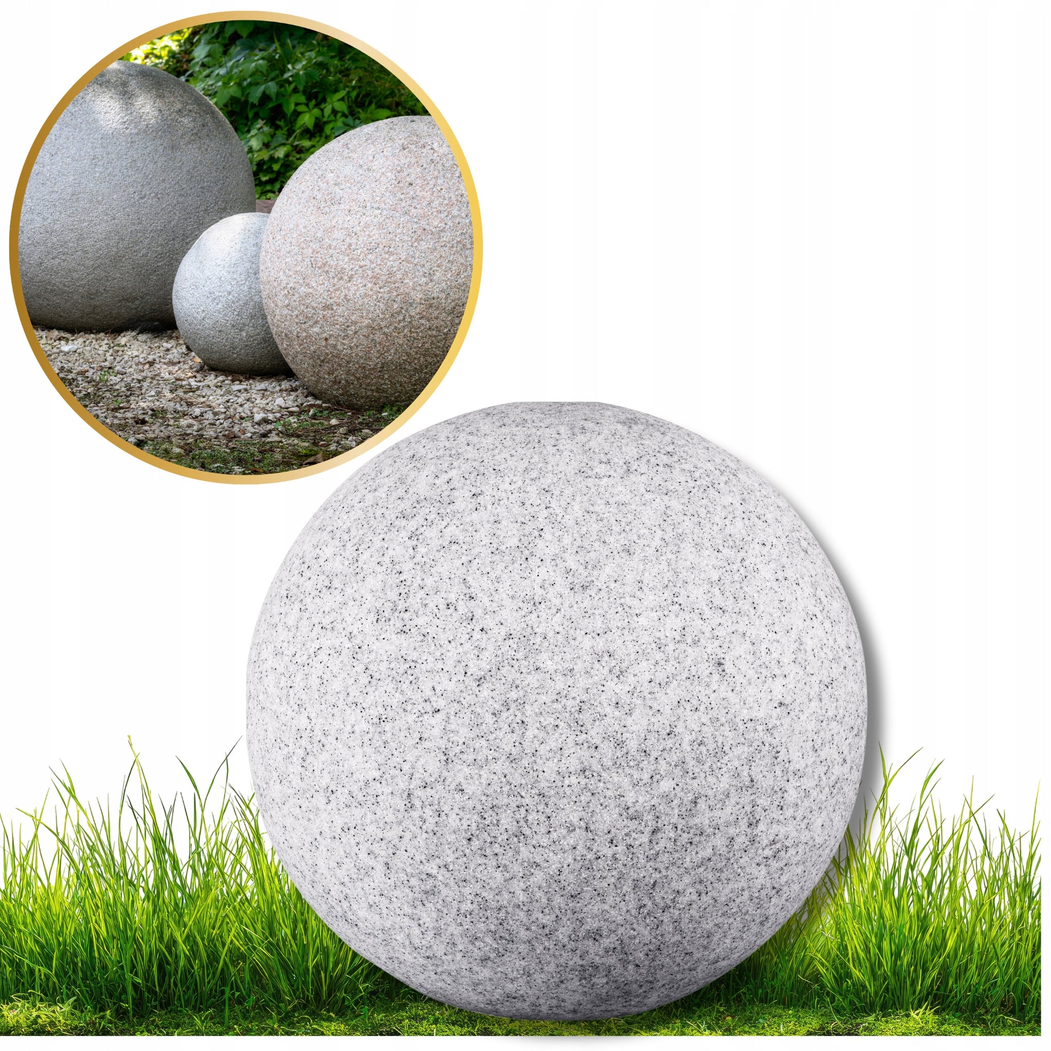 Garden ball stone LL BELO 390 E27 outdoor IP65