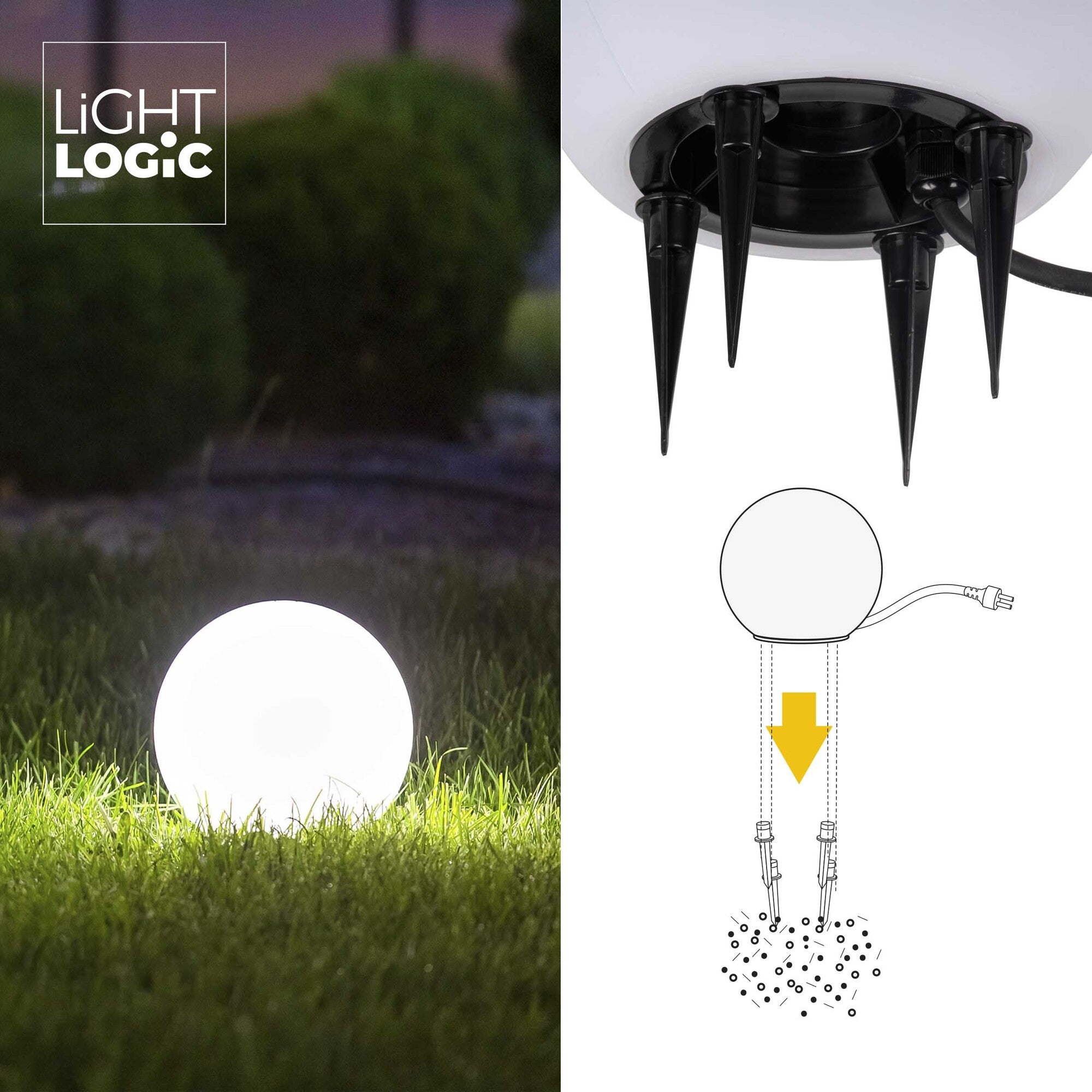 Garden ball white LL BELO 30 M E27 outdoor IP65 30cm Color white