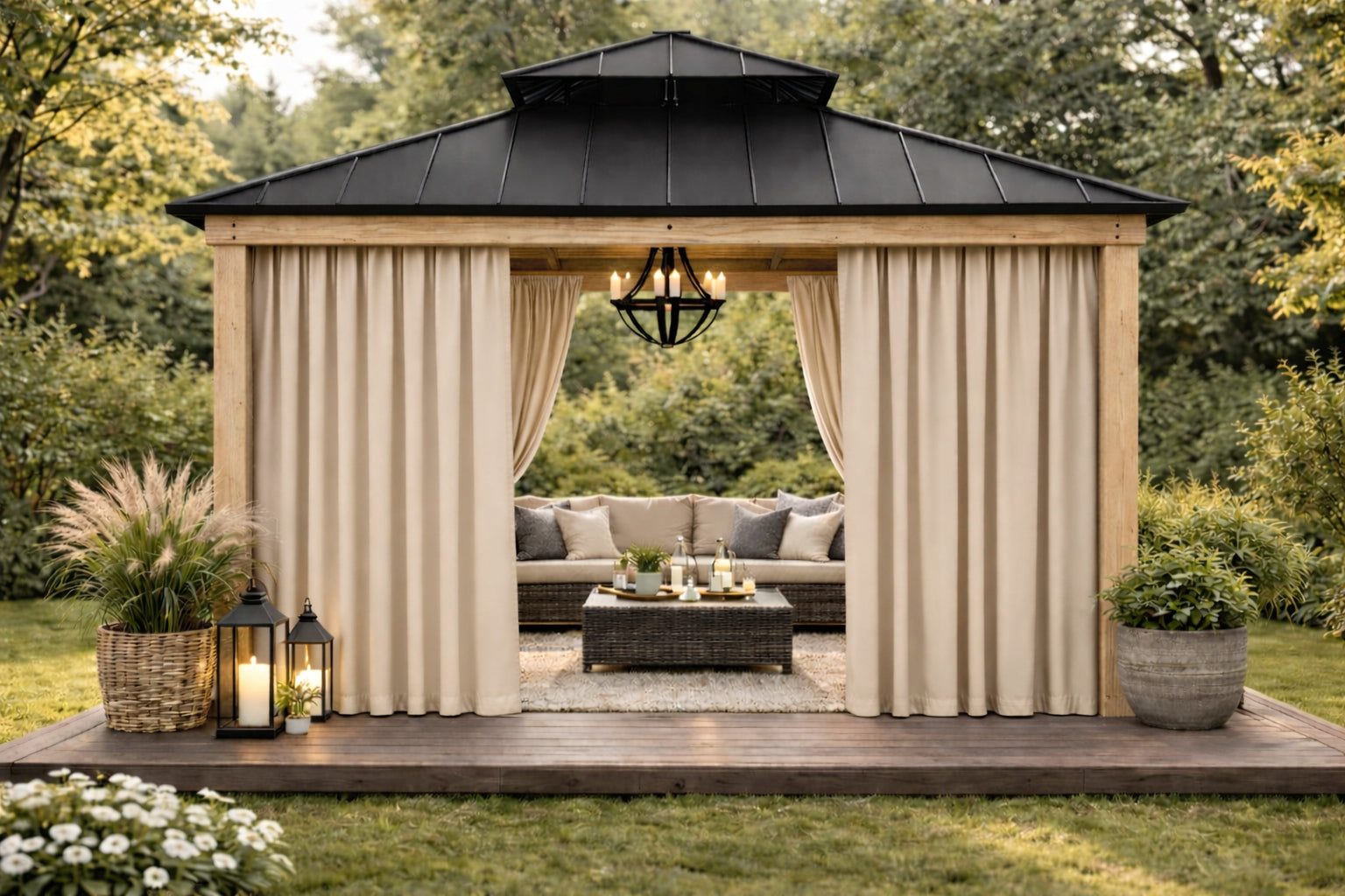 Garden blackout curtain 155x230 light beige for frogs tunnel waterproof Packaging status original