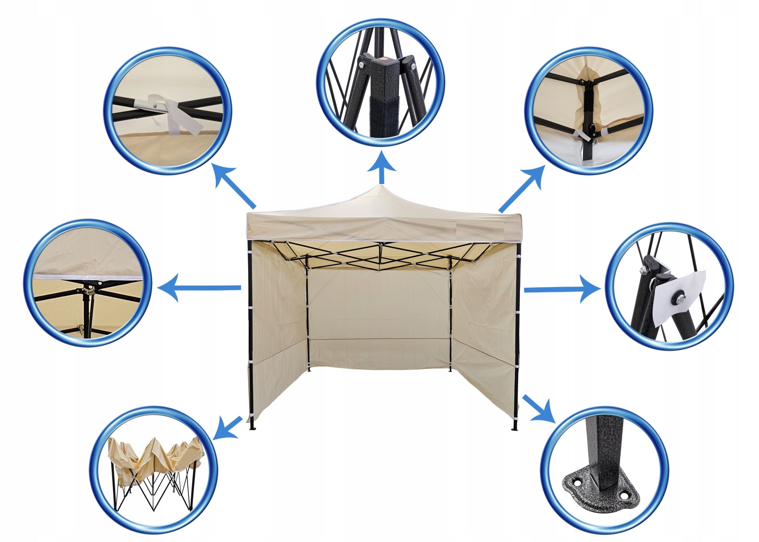 Garden commercial scissor tent NAMAXA ECO LINE 3x3 without walls Manufacturer code NE-3X3-NEK-BS