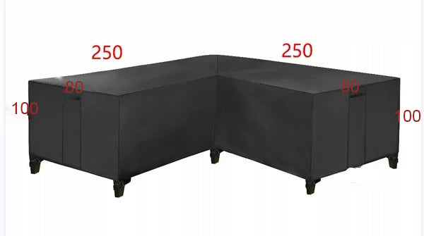 Garden cover for bench black 250 x 250 x 100 cm Length 250 cm