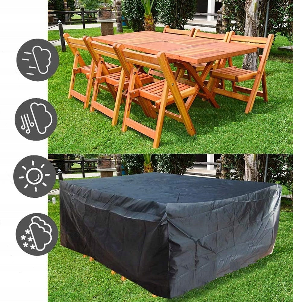 Garden cover for set 308 x 138 x 98 cm black Length 308 cm