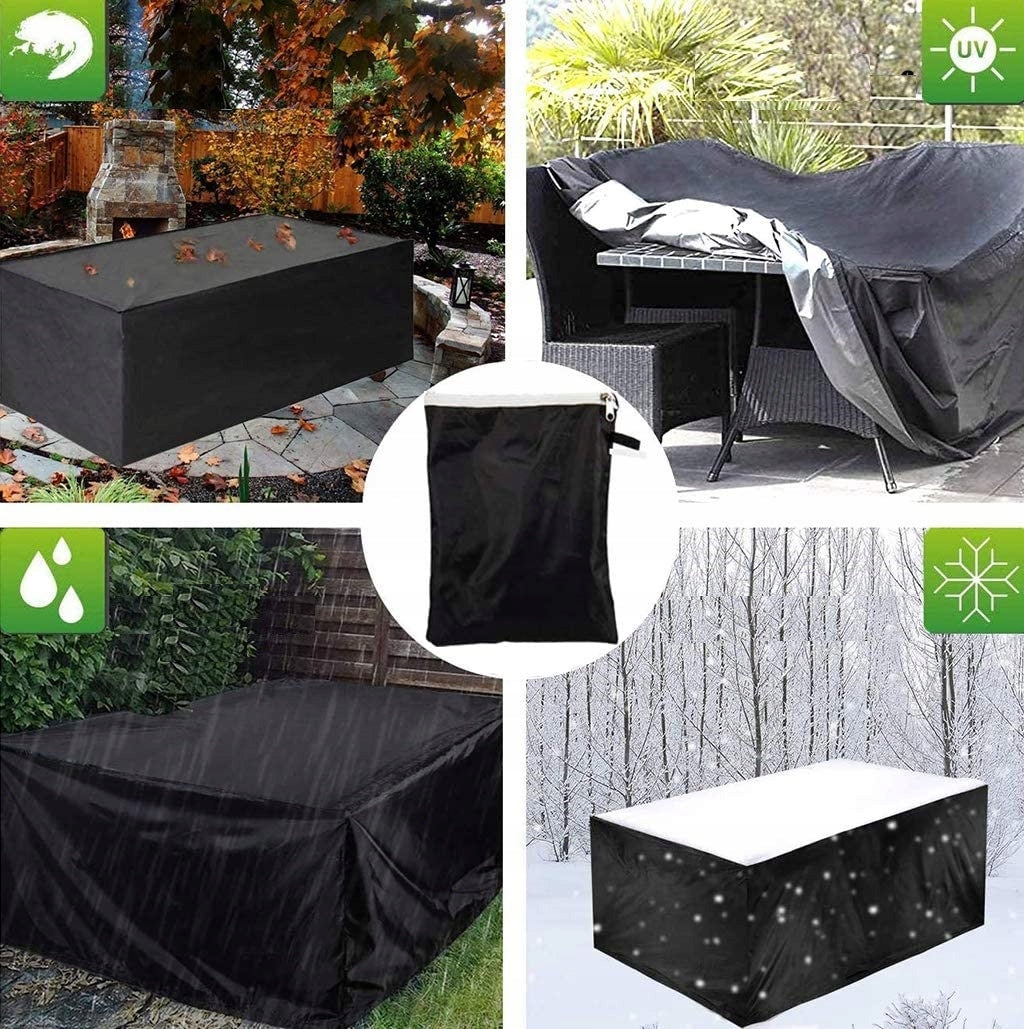 Garden cover for set 308 x 138 x 98 cm black Manufacturer code Anti-UV