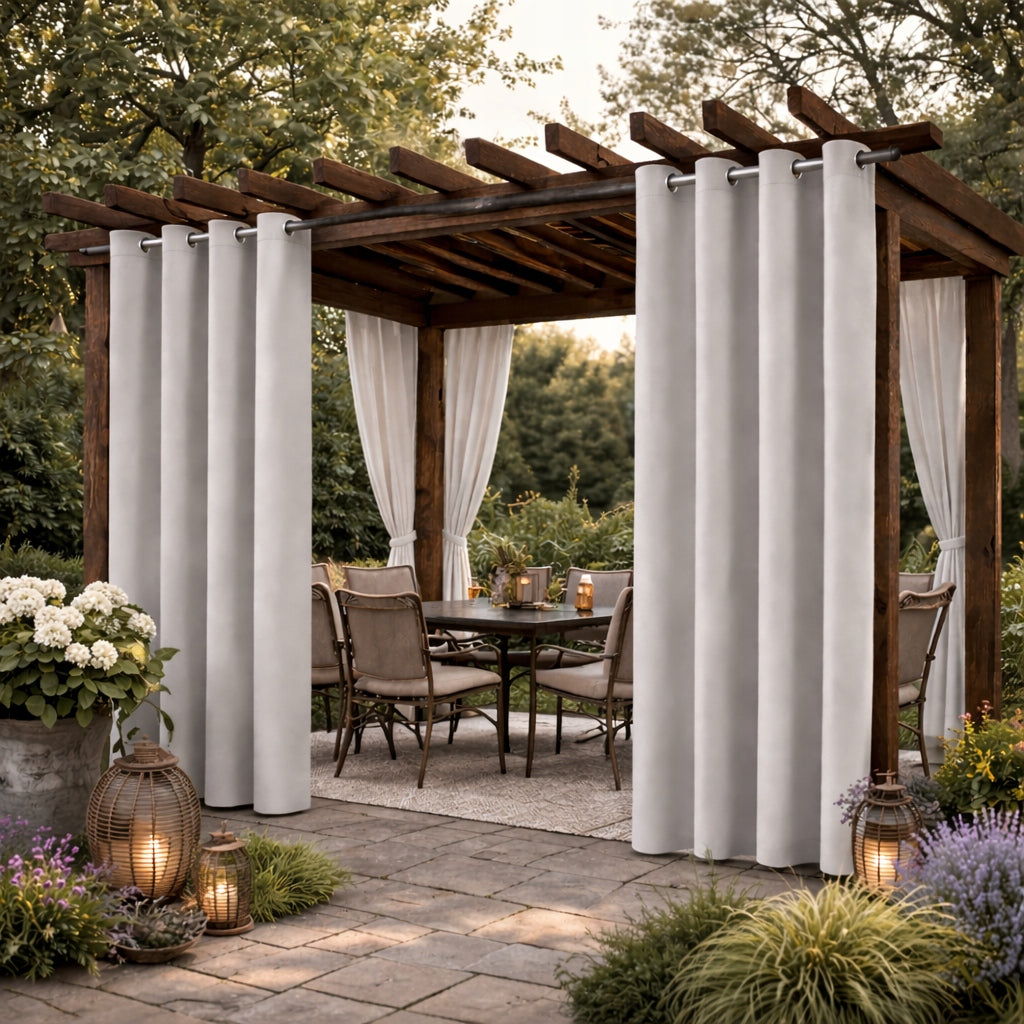 Garden curtain 200x230 waterproof for gazebo pergola on grommets grey Packaging status original