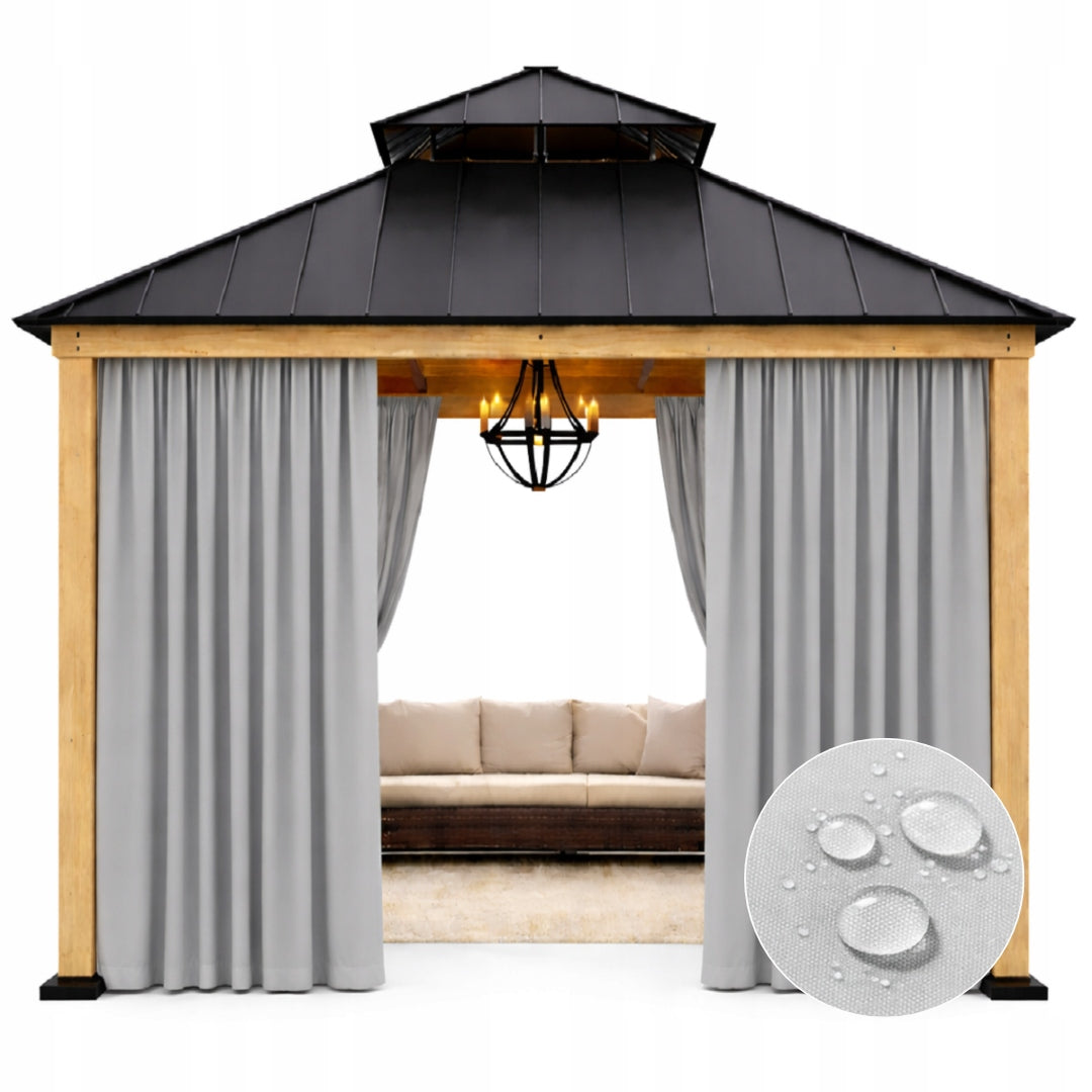 Garden curtain waterproof 155x200 light grey for terrace pergola gazebo 1x