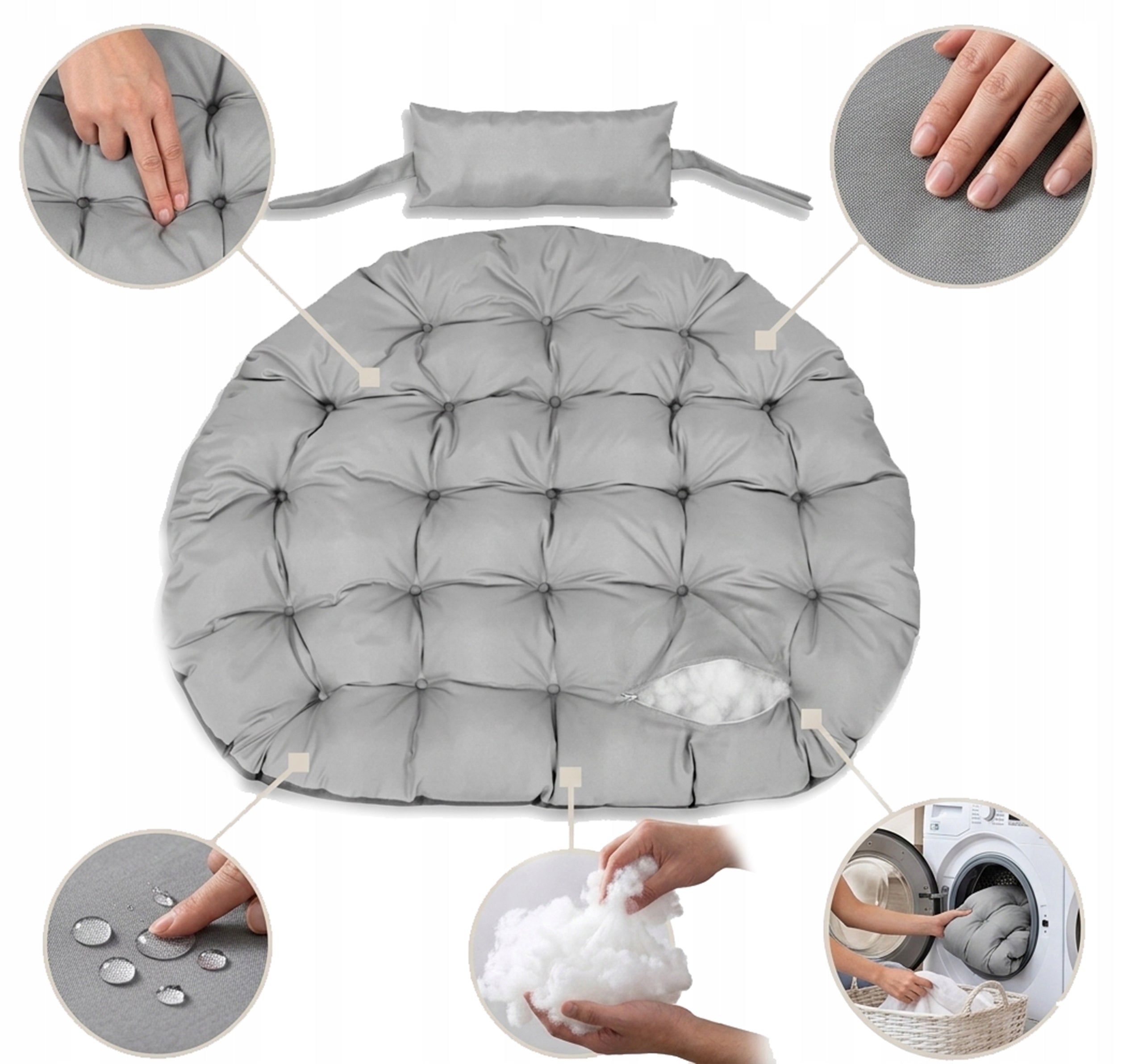 Garden cushion 120x90 cm for armchair hanging stork nest cocoon chair Packaging status original