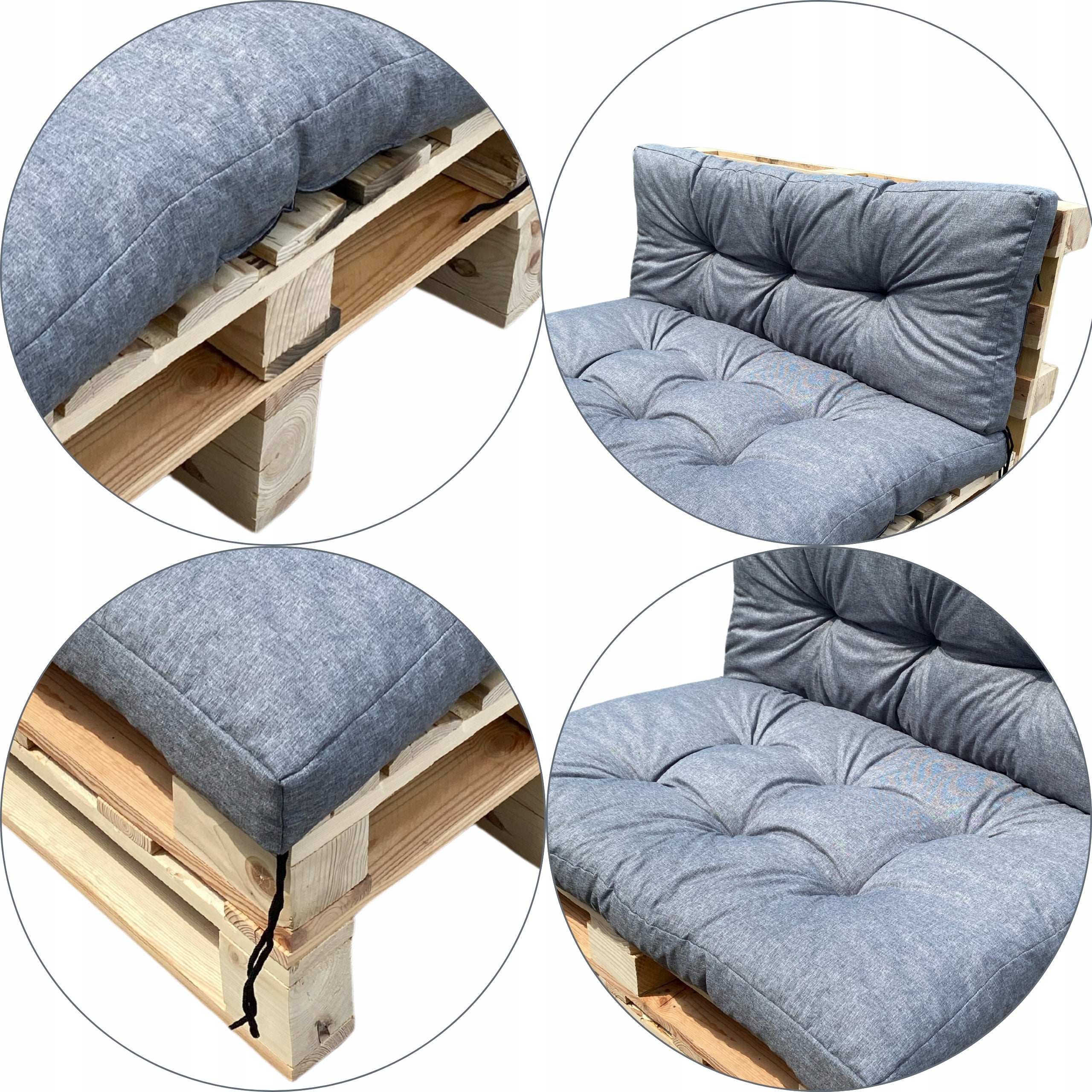 Garden cushions for pallet bench garden furniture 120x80 + 120x40 set Manufacturer code Poduszki ogrodowe 120x80+120x40 ekolen
