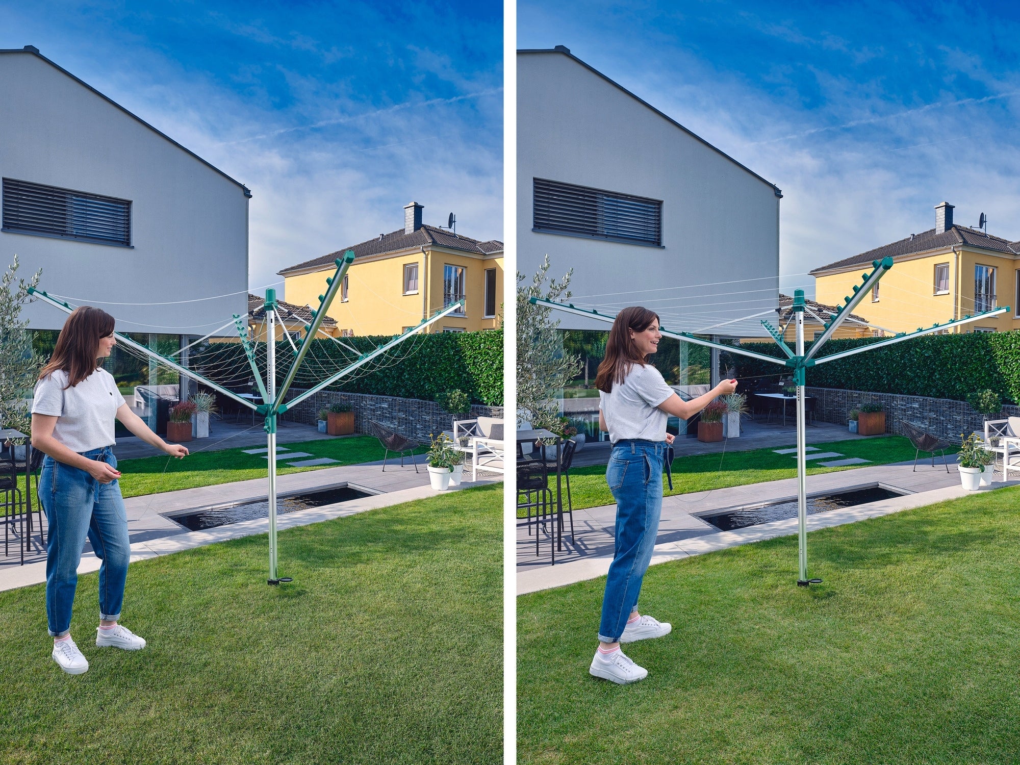 Garden dryer - LINOMATIC V 400 Leifheit Unfolded width 186 cm