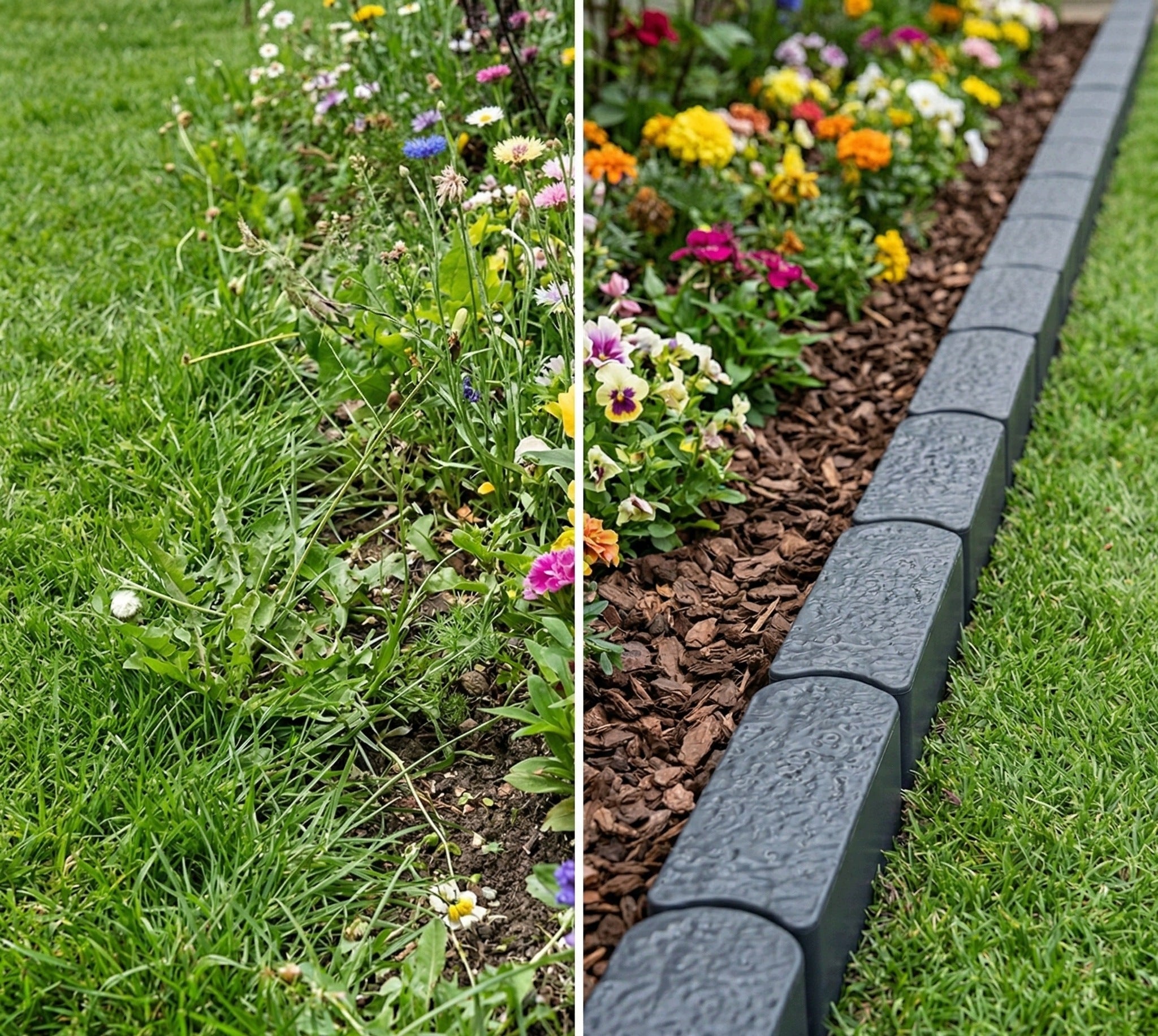 Garden edging black 2,4m 11cm lawn palisade fence Manufacturer Edger