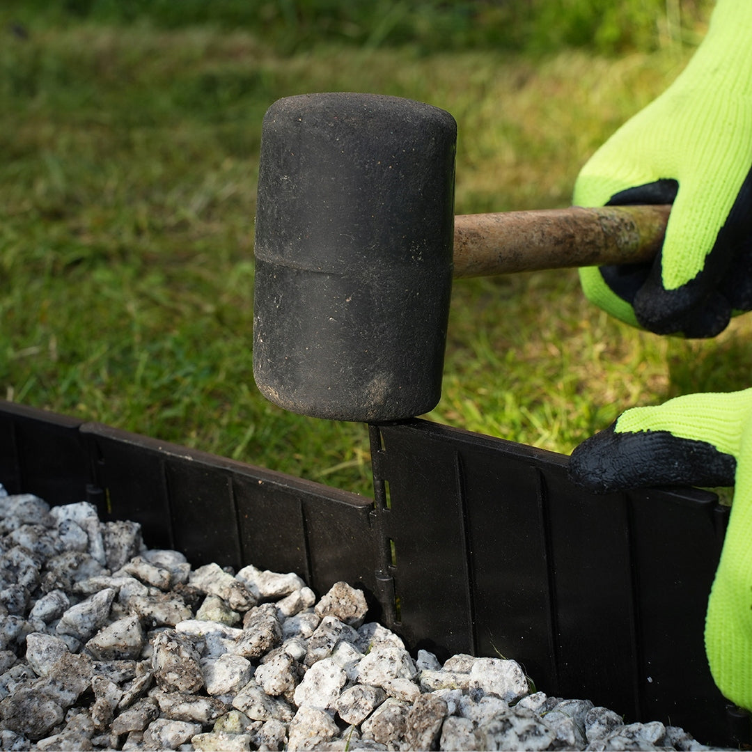 Garden edging hammered 12cm 10m | Flexible, durable, digging-free installation Material plastic