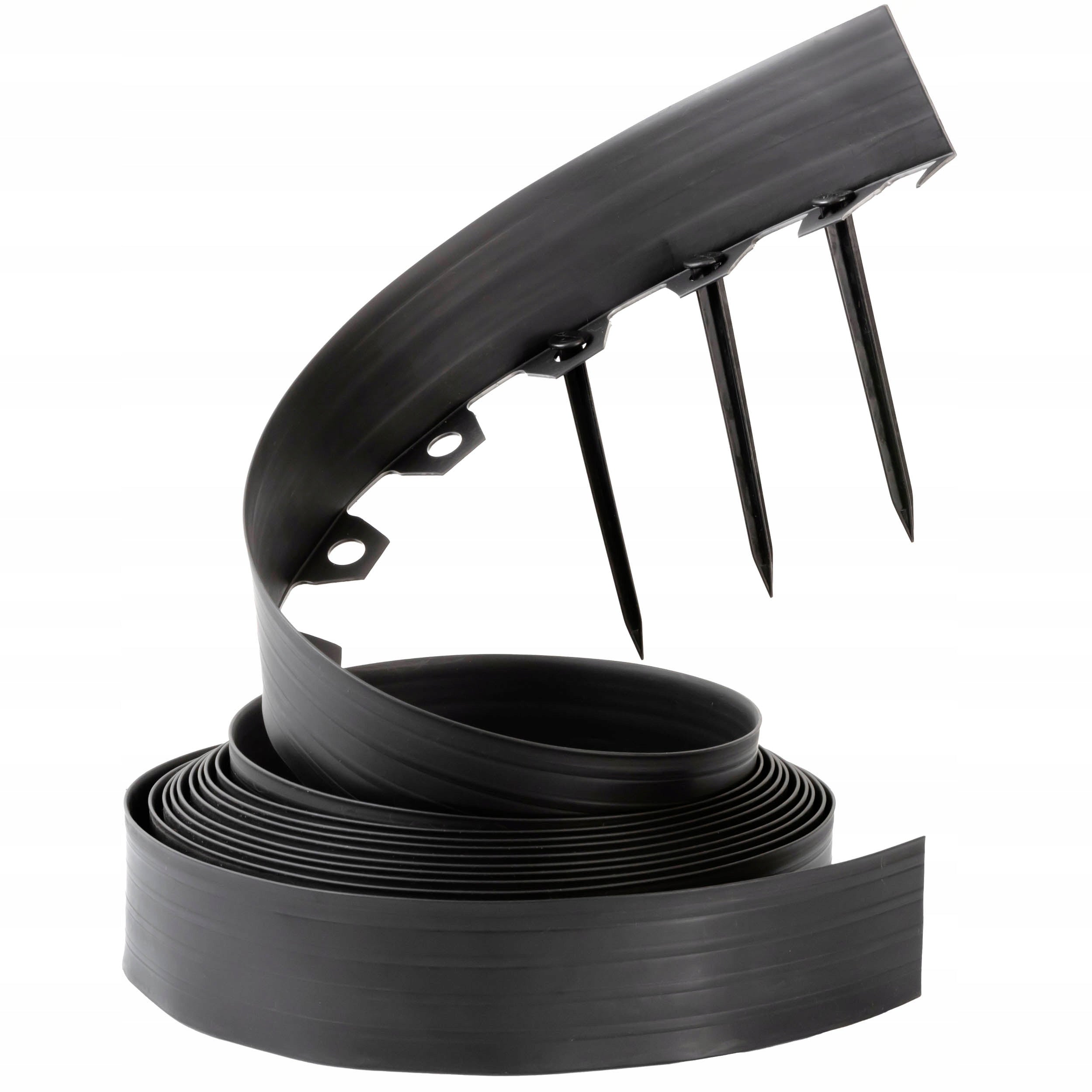 Garden edging lawn plastic 10m black 8cm Length 1000 cm