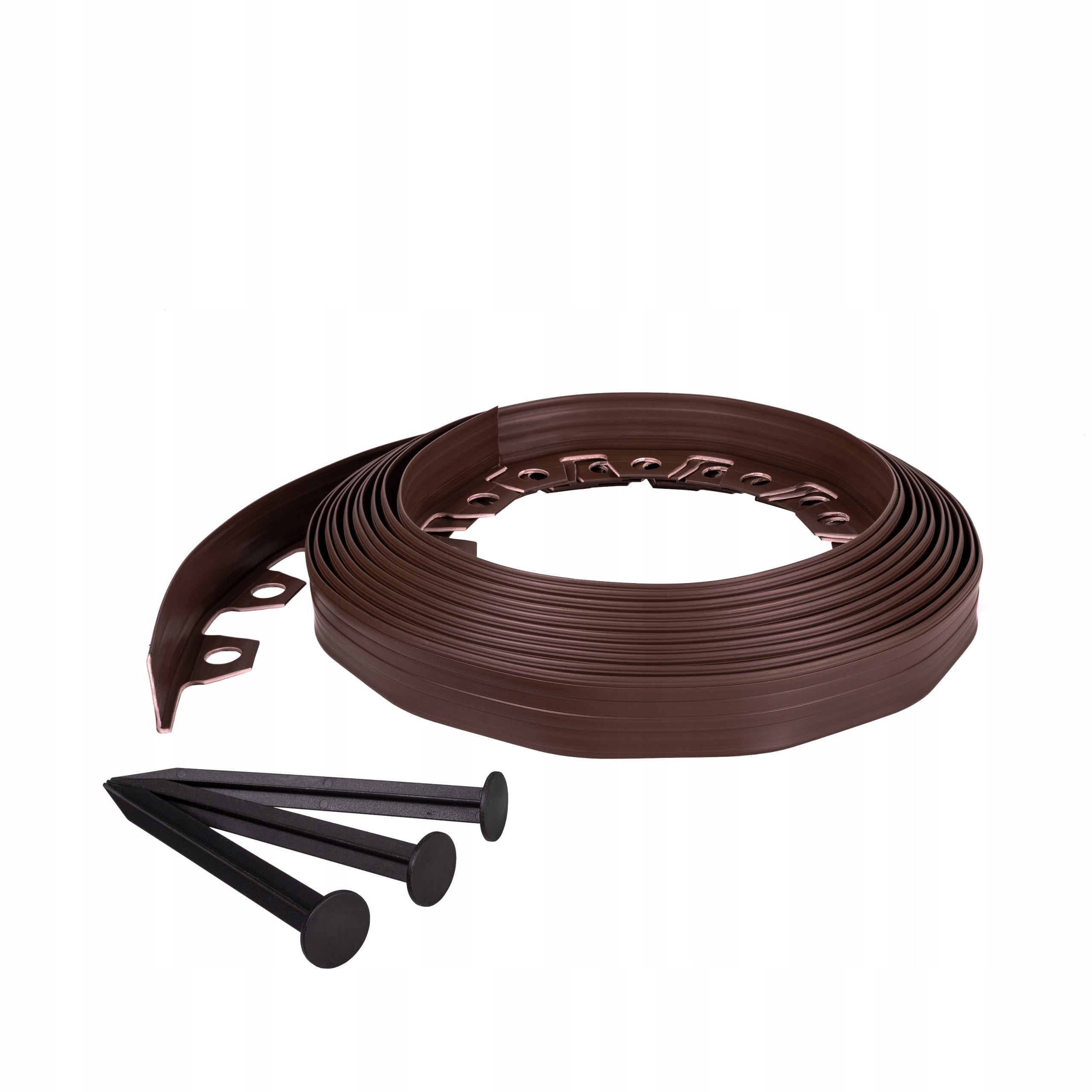 Garden edging lawn plastic 10m brown 4cm Color brown