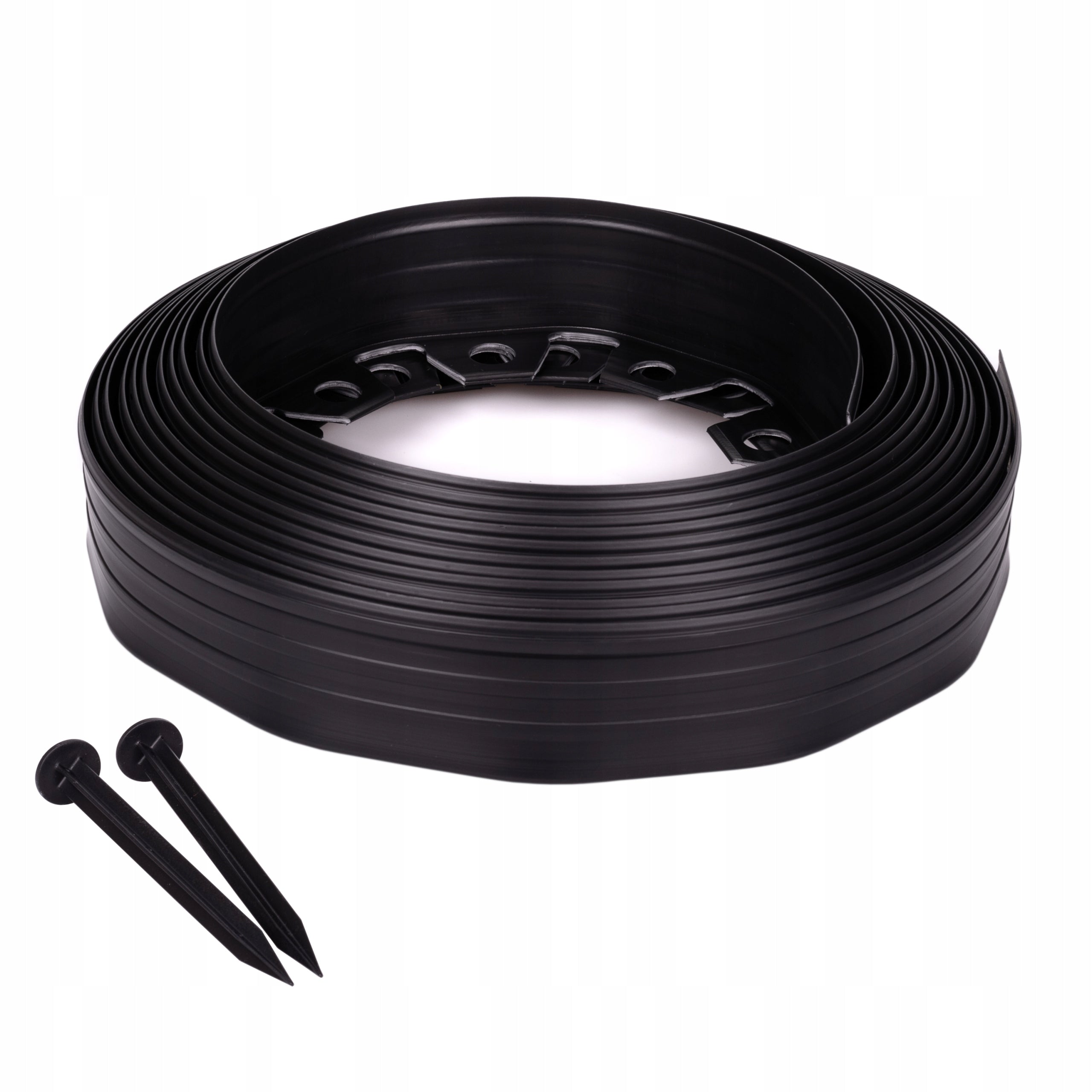 Garden edging lawn plastic set 20m black 6cm Length 2000 cm