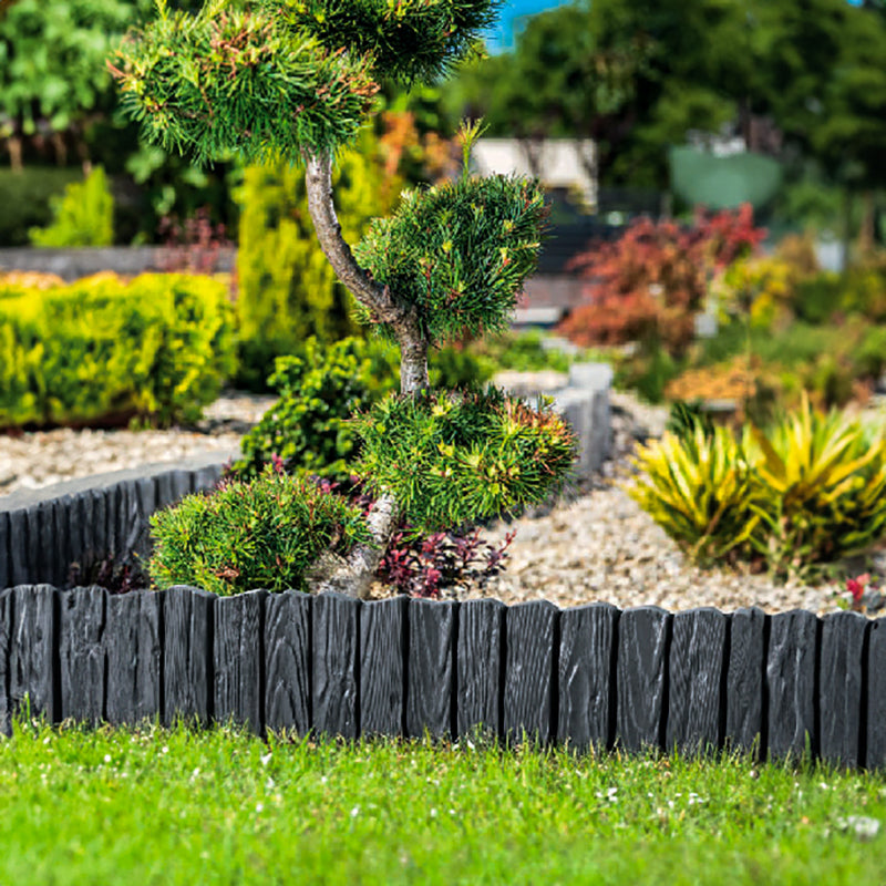 Garden fence WOOD - Plastic lawn edging 232 cm - ANTHRACITE Manufacturer code GP11299x232cm