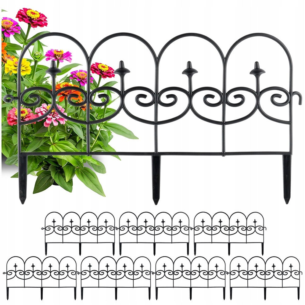 Garden fence black 59,5x24 cm 8 pcs.