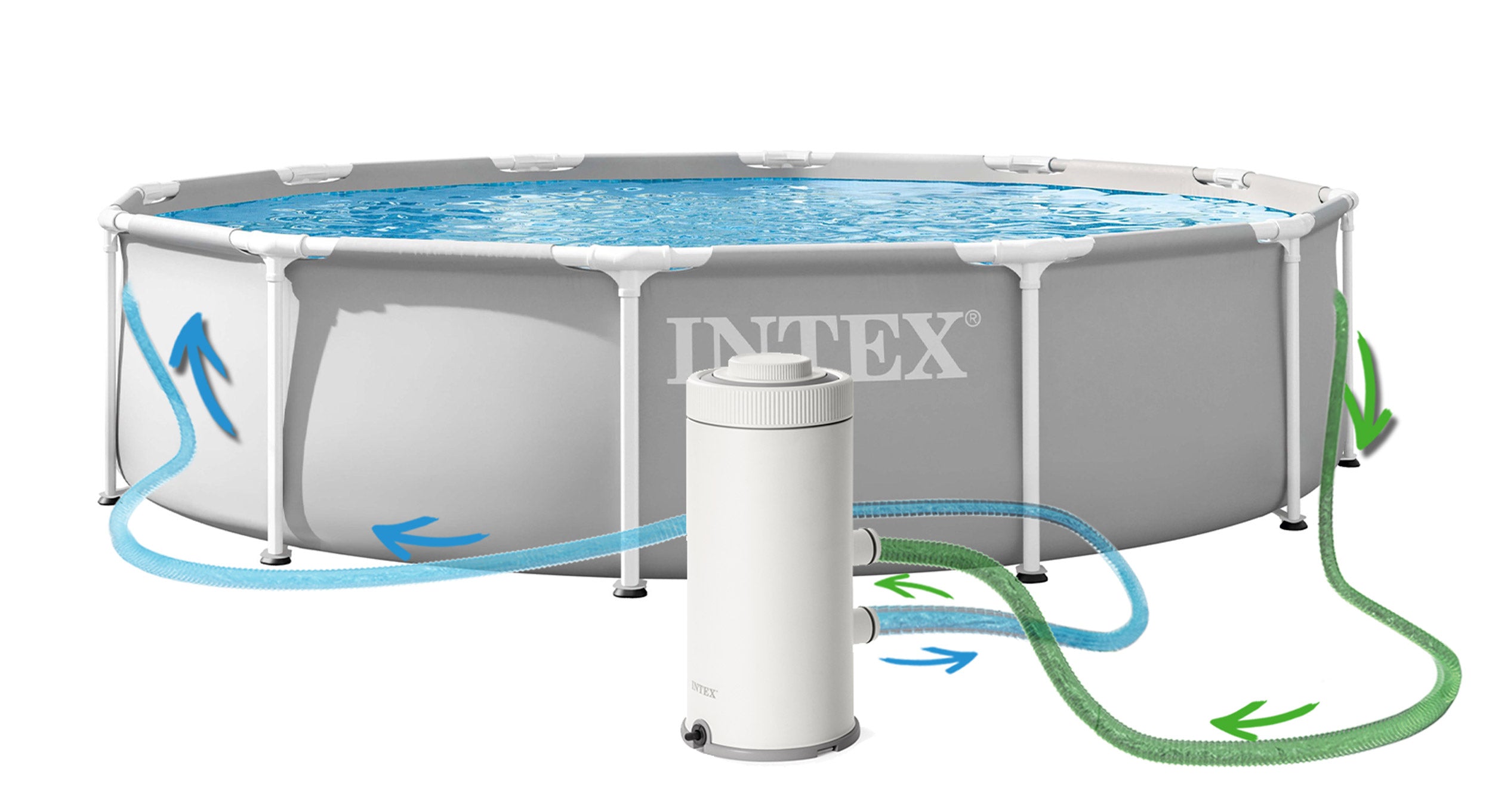 Garden frame pool with pump 366x76cm set 9in1 INTEX 26712ND YEAR 2026 Length 366 cm