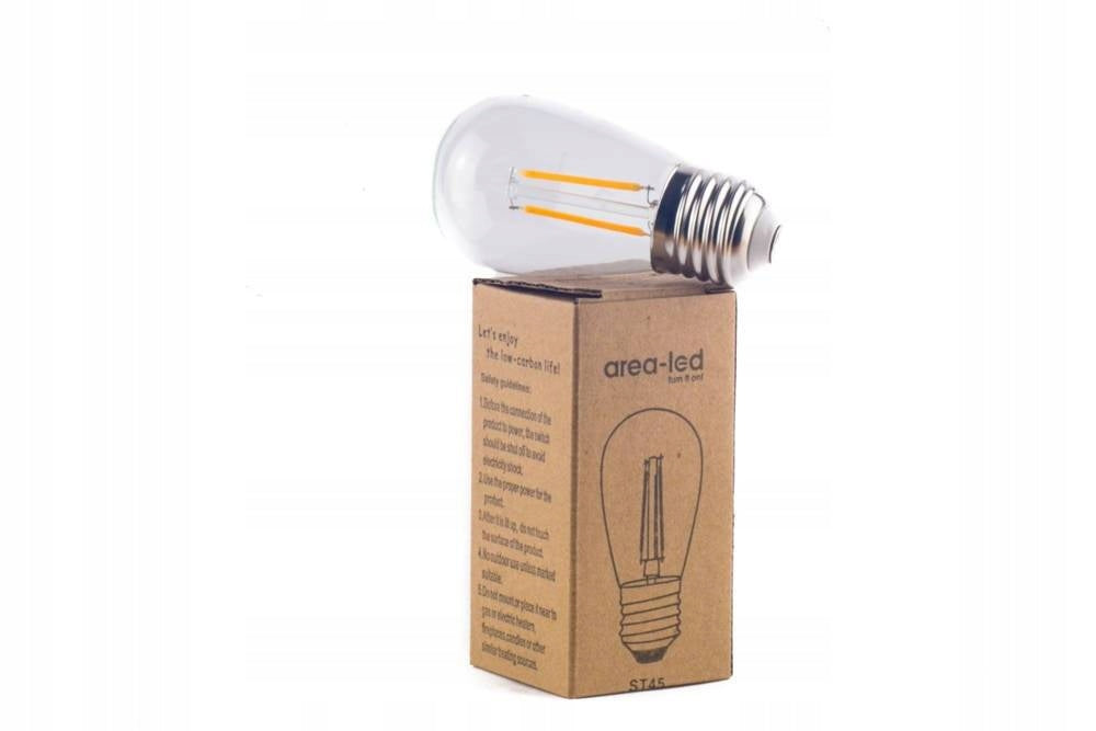 Garden garland 15m+15pcs bulb 2W ST45 4000K natural light 230V Batteries included no