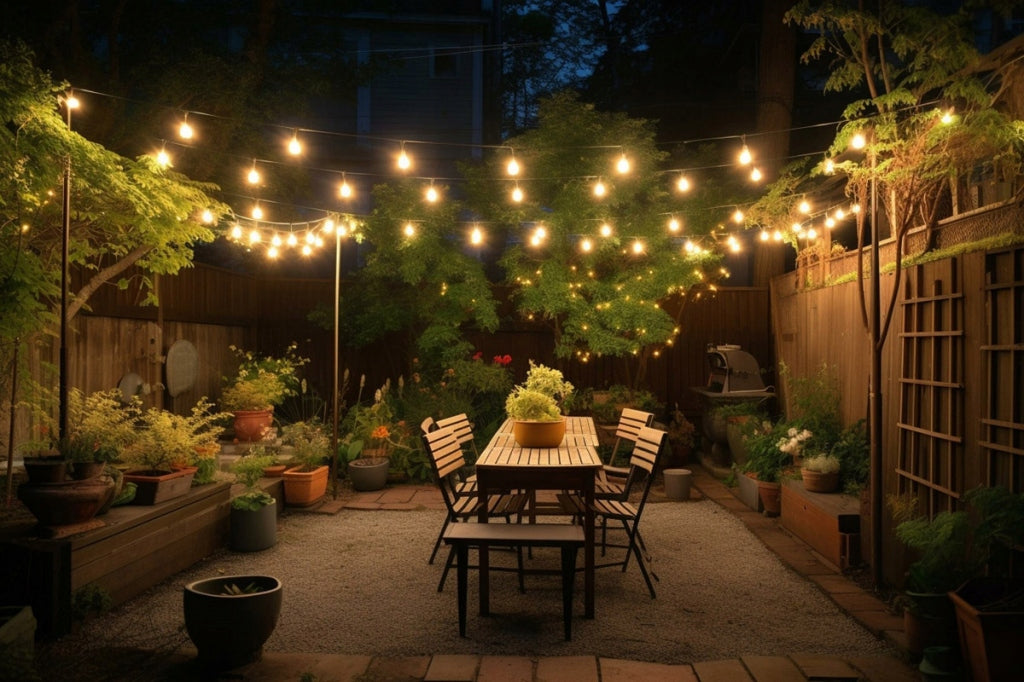 Garden garland 15m, 30xE27 IP65 (without bulbs) Length 1500 cm