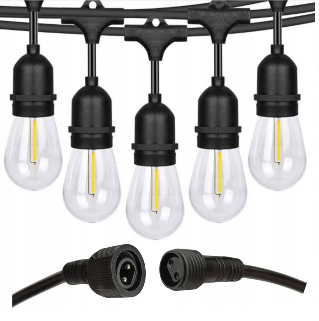 Garden garland 15m, 30xE27 IP65 (without bulbs)