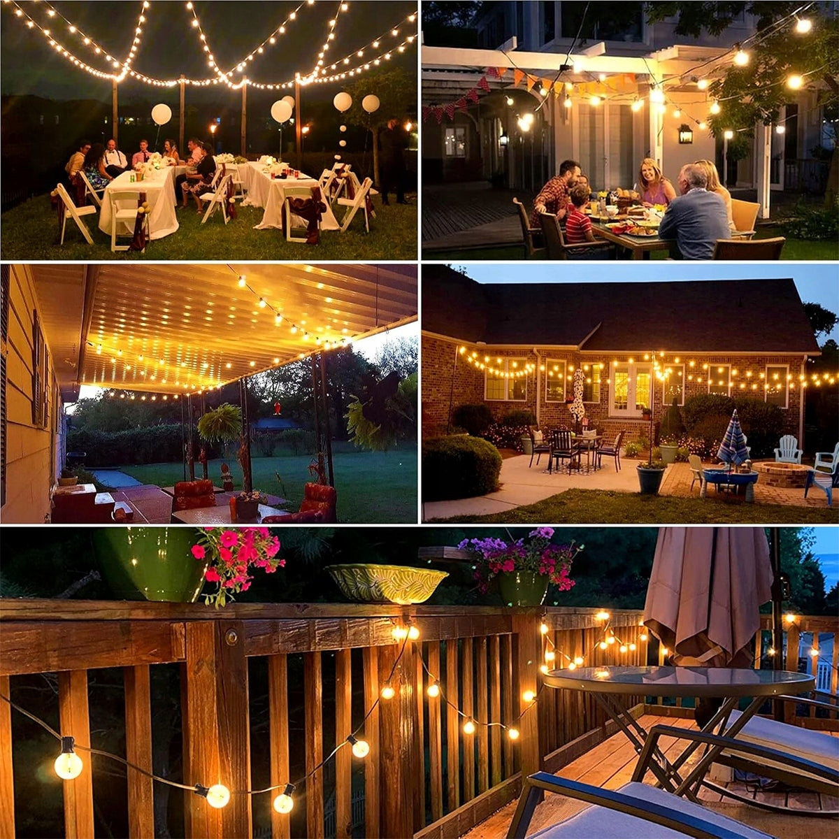 Garden garland 18m + 30 bulbs G40 LED waterproof Globe diameter 4 cm