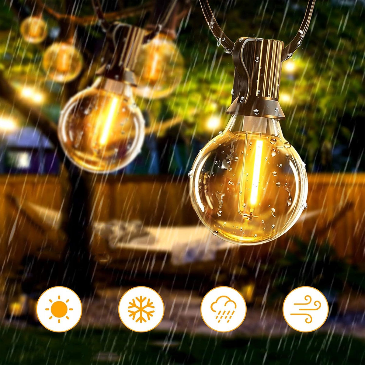 Garden garland 18m + 30 bulbs G40 LED waterproof Power supply mains