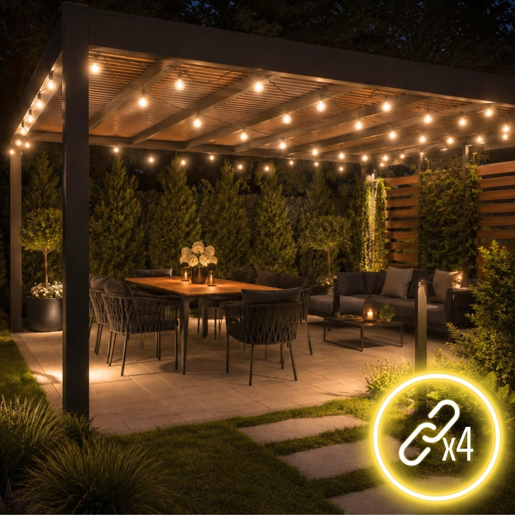 Garden garland light terrace garden 20m 20 bulbs waterproof chain Length 2000 cm