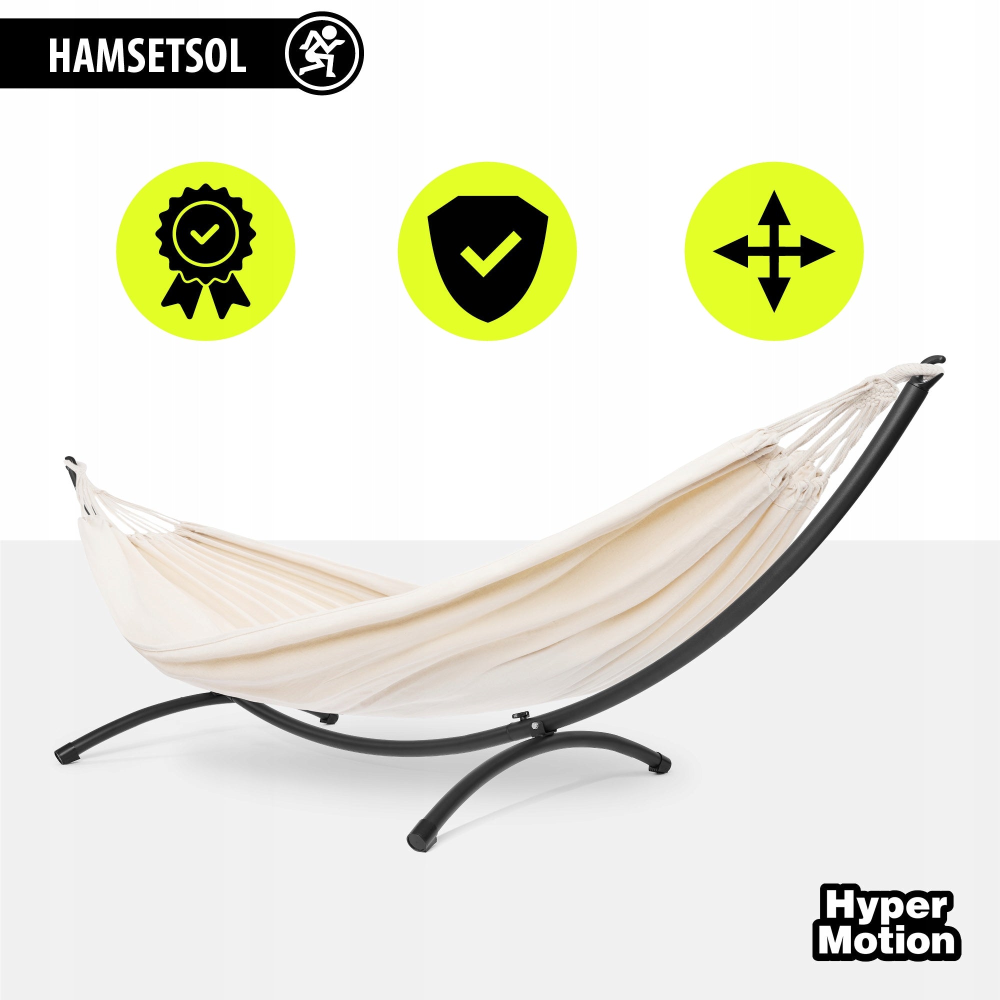 Garden hammock set + metal arch frame – ready relaxation zone Packaging status original