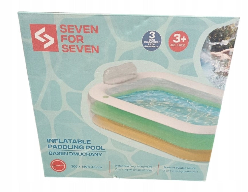 Garden inflatable pool 200x150x45 cm cm for garden fun Seven for 7