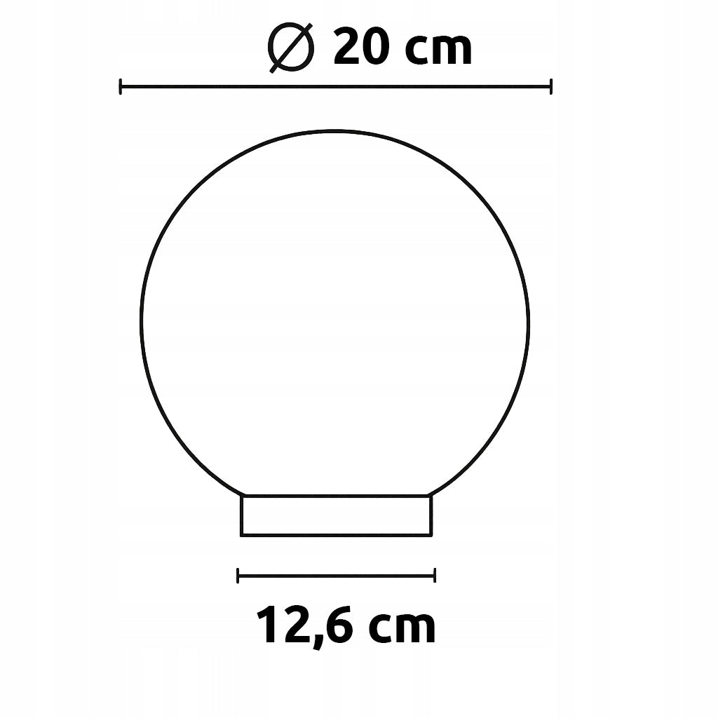 Garden lamp LED Ball driven 20 cm 230V for bulb E27 Color white