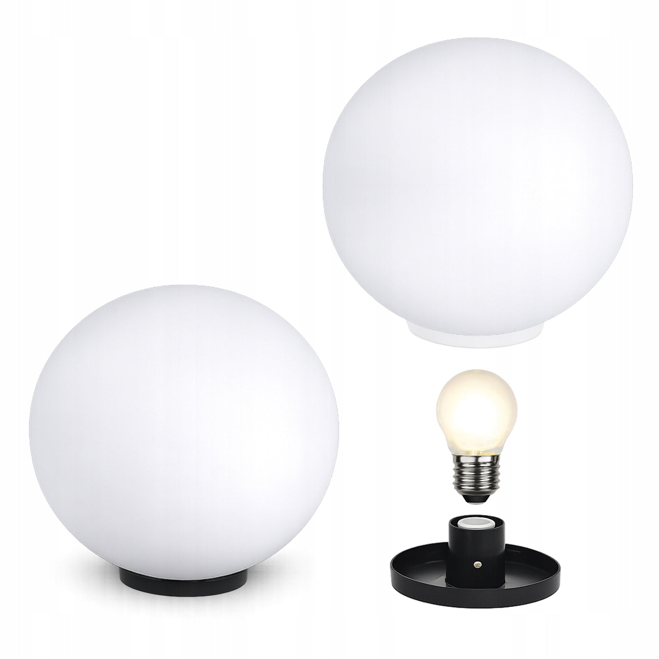 Garden lamp LED Ball driven 30 cm 230V for bulb E27 Total height 30 cm