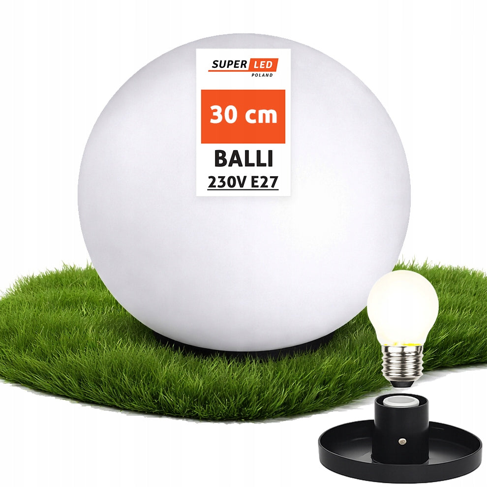 Garden lamp LED Ball driven 30 cm 230V for bulb E27