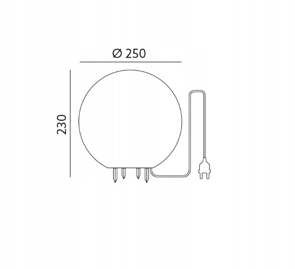 Garden lamp ball light E27 23cm gray IP65 Color gray