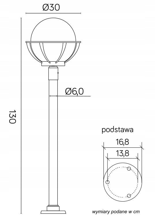 Garden lamp post Balls with basket 250 130 cm O - stylish lighting Power supply mains