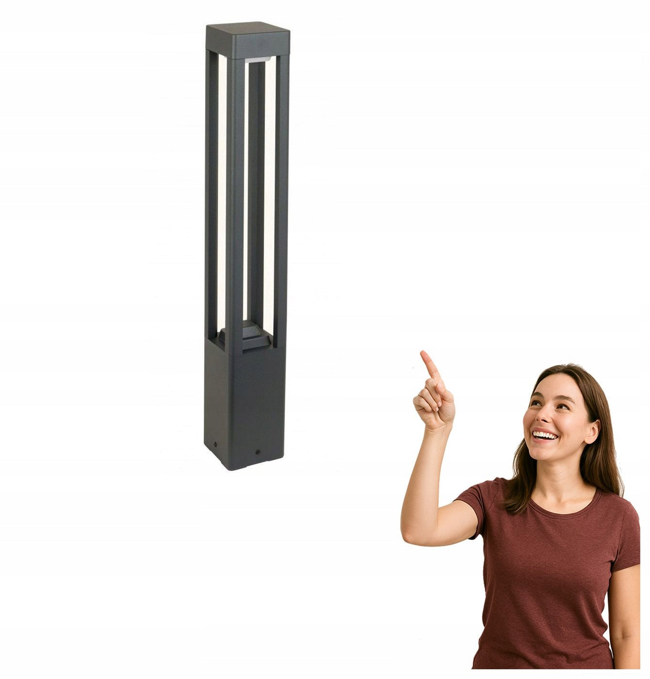 Garden lamp post Fan Square dark ash Suma