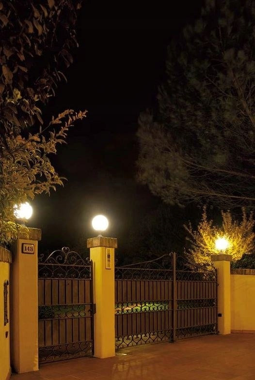 Garden lamp post with a 200 cm milky ball from Rudapol Product height 33 cm