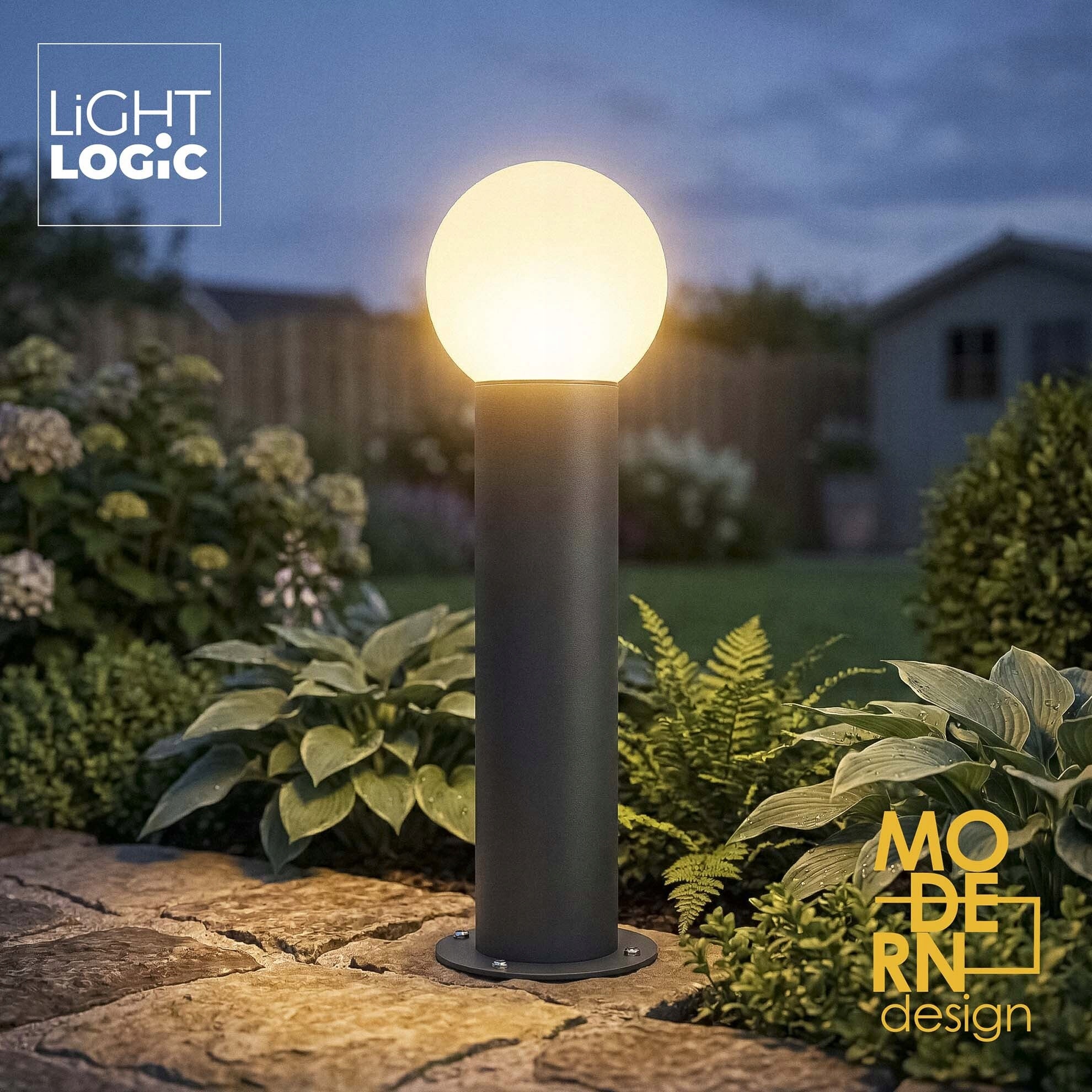 Garden lamp standing LL MERIN 50 GR outdoor IP65 E27 15W 50 cm post Manufacturer code 66906