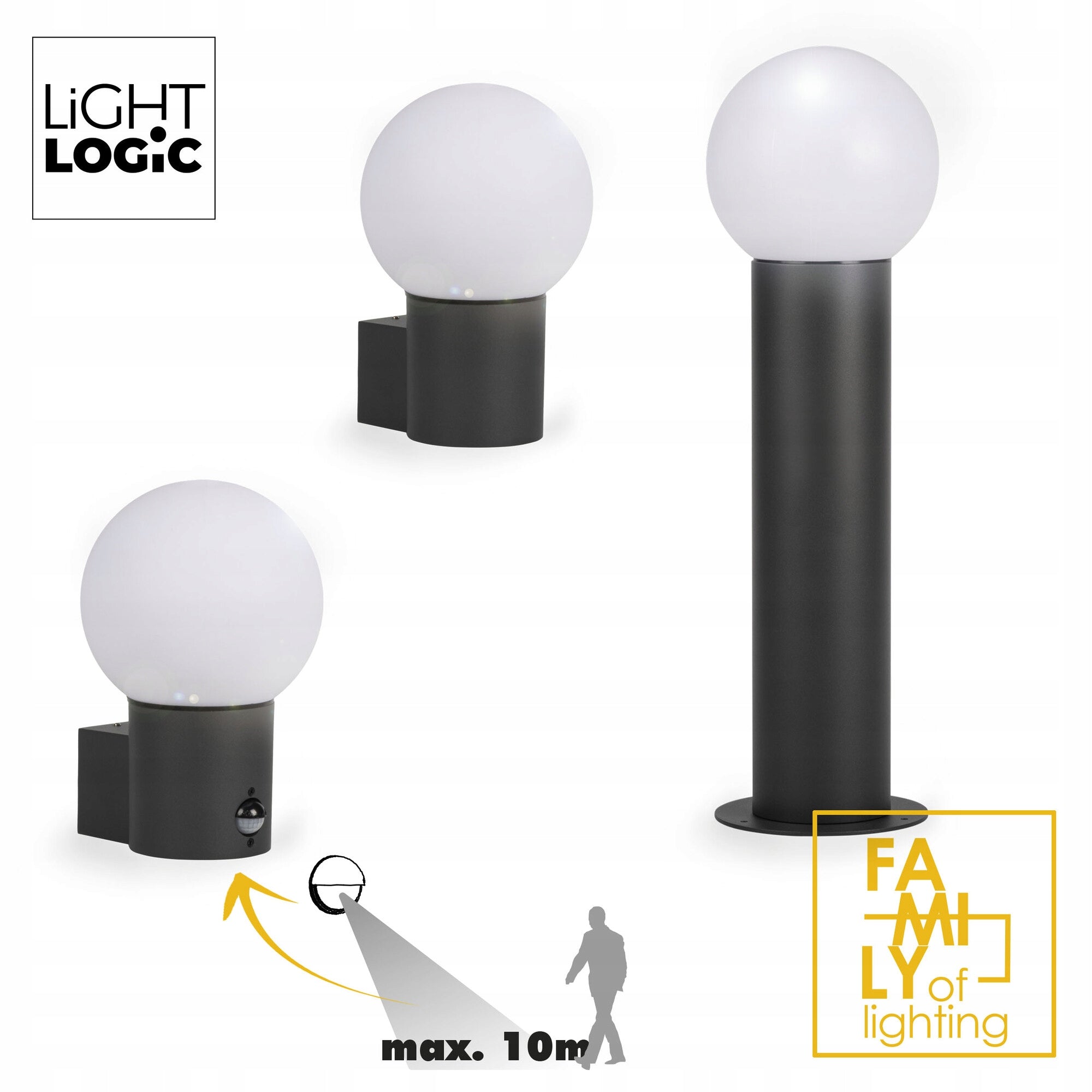 Garden lamp standing LL MERIN 50 GR outdoor IP65 E27 15W 50 cm post Product height 50 cm