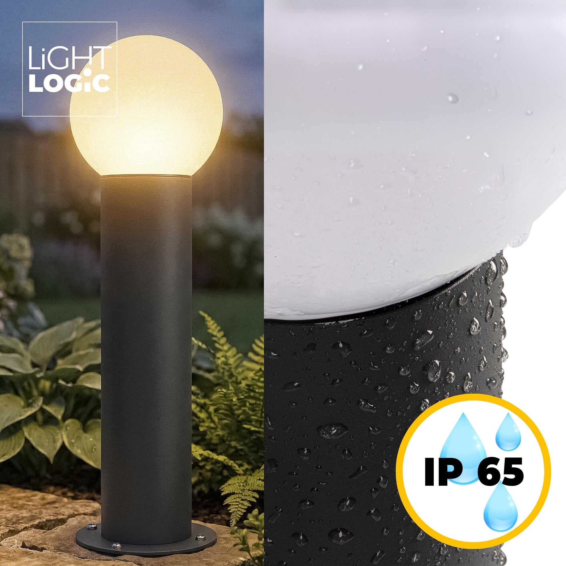 Garden lamp standing LL MERIN 50 GR outdoor IP65 E27 15W 50 cm post Thread type E27