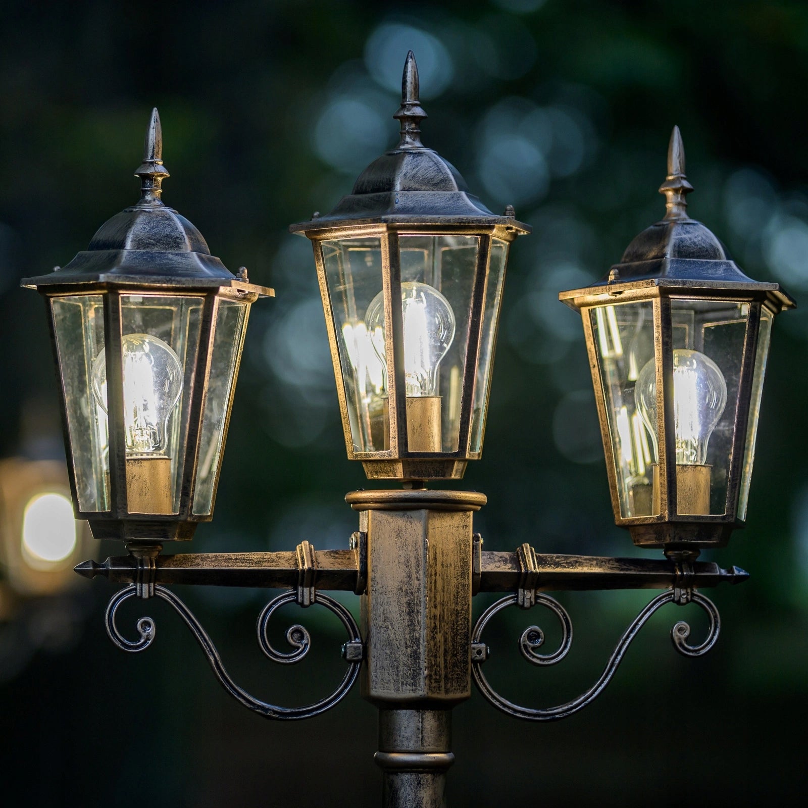Garden lamp standing Post Lantern 3x E27 LED 200 cm Retro Patina Manufacturer code 8395