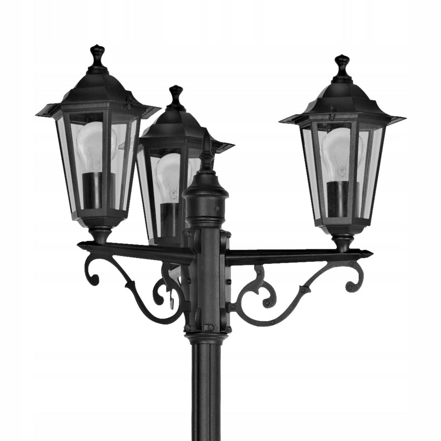 Garden lamp standing Post Lantern 3x E27 LED 200 cm Retro black Brand SuperLED