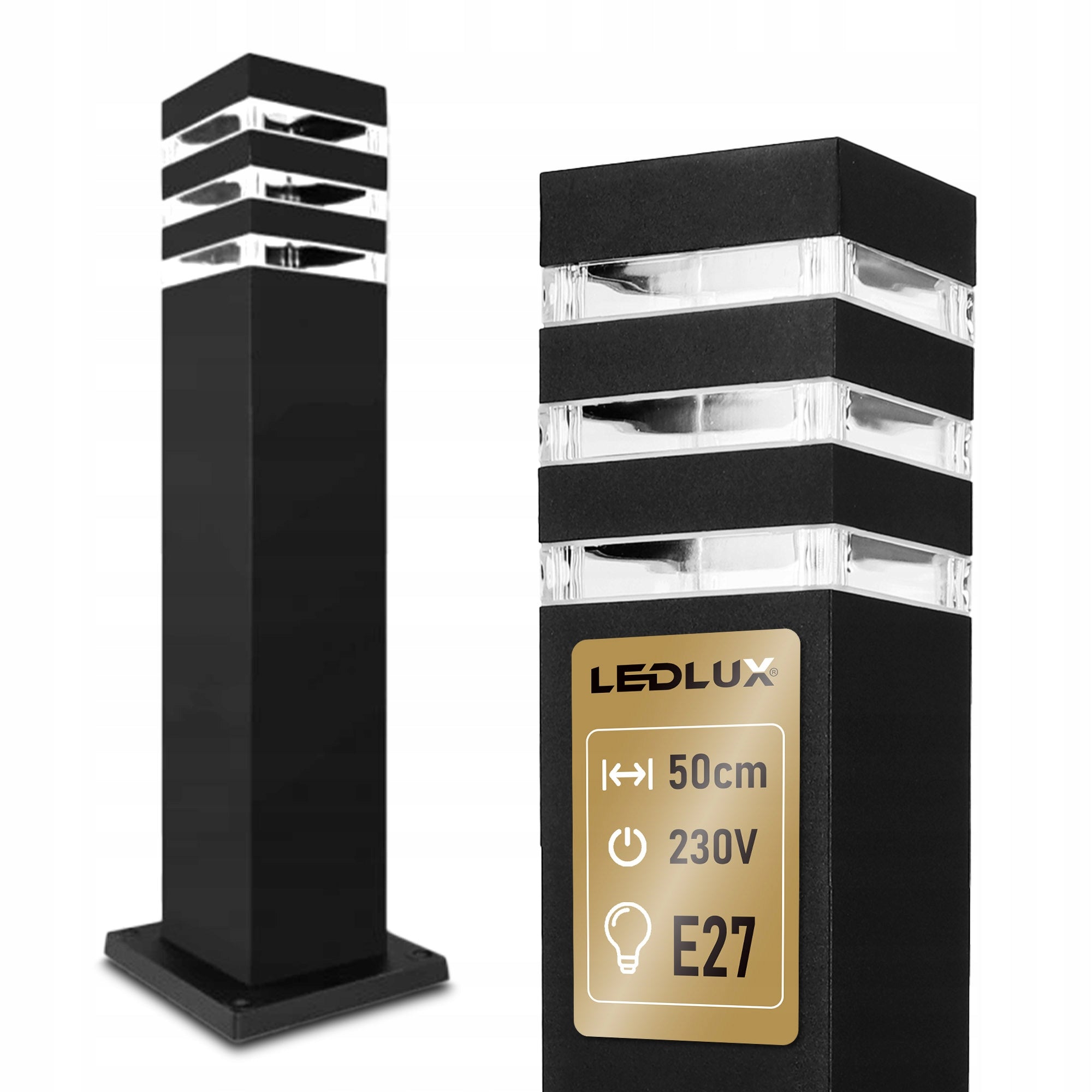 Garden lamp standing garden post for LED E27 50cm DECORATIVE BLACK EAN (GTIN) 5904067088610