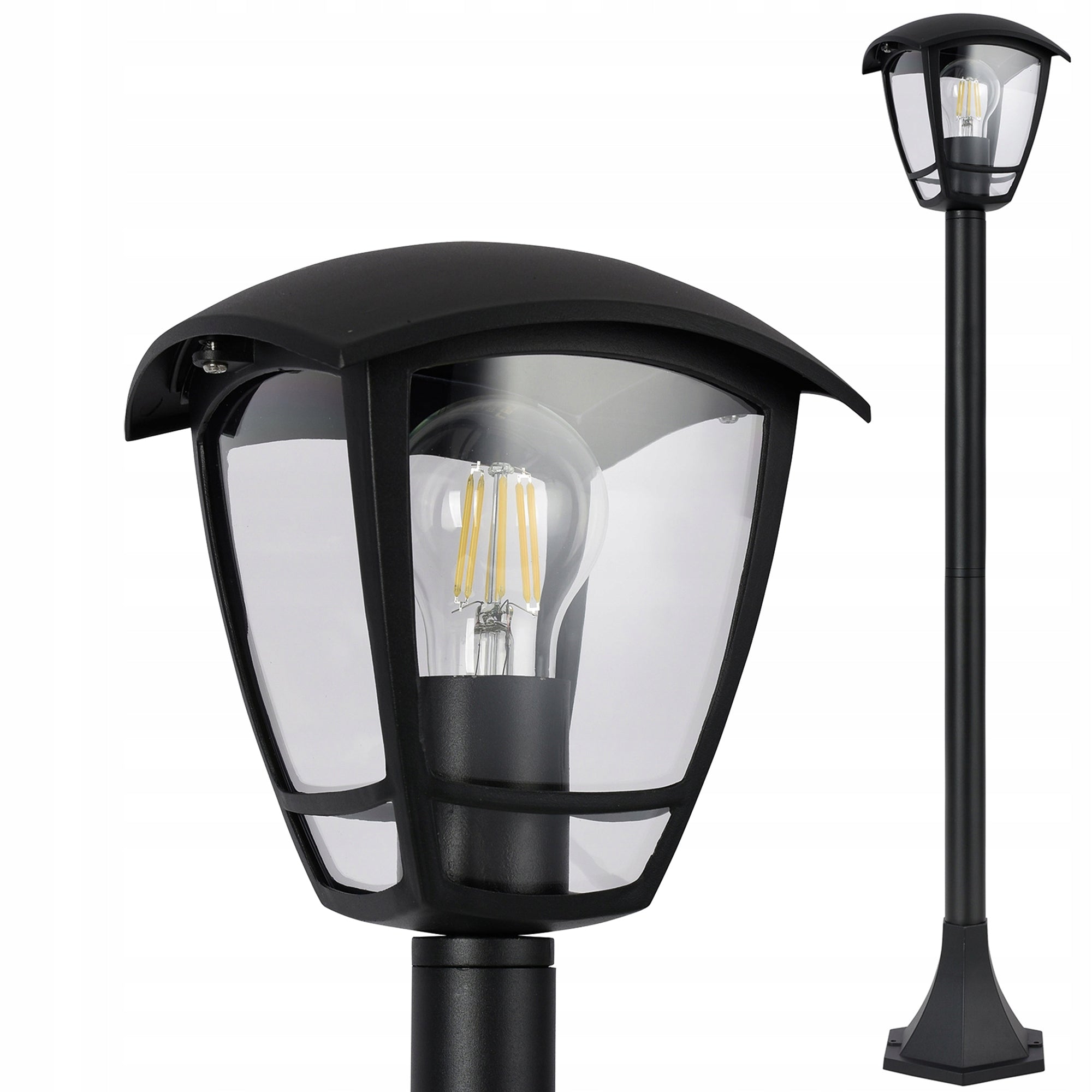 Garden lamp standing lantern post for LED E27 100cm DECORATIVE Black