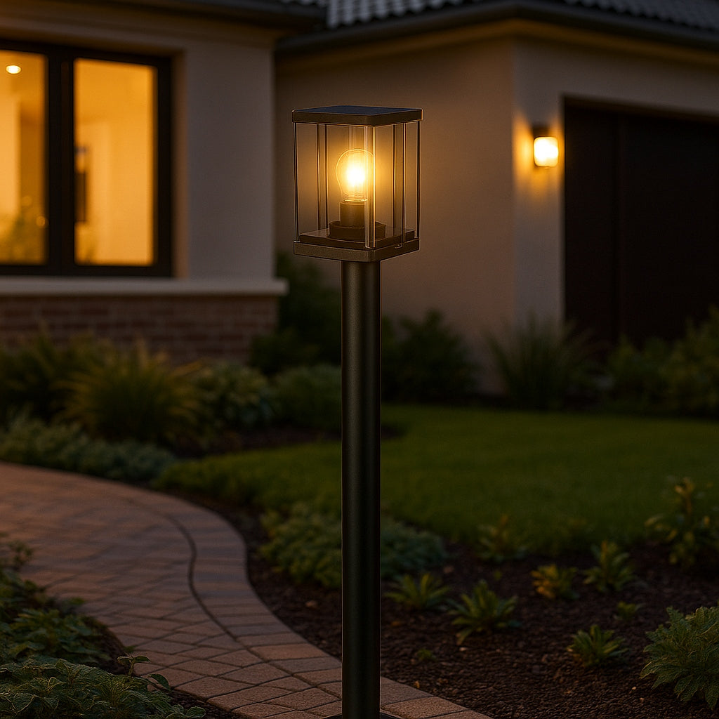 Garden lamp standing outdoor post E27 50cm black wy2 Packaging status original
