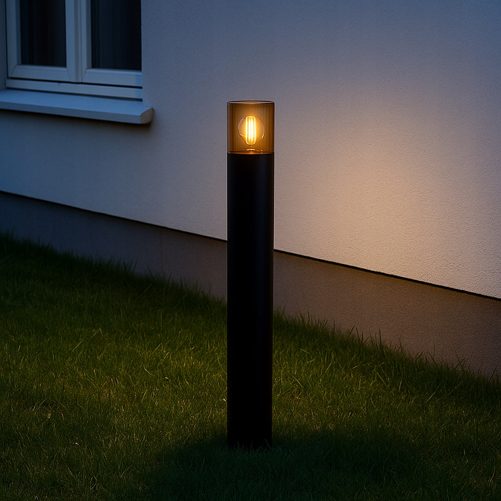 Garden lamp standing outdoor post E27 80cm round black Color black